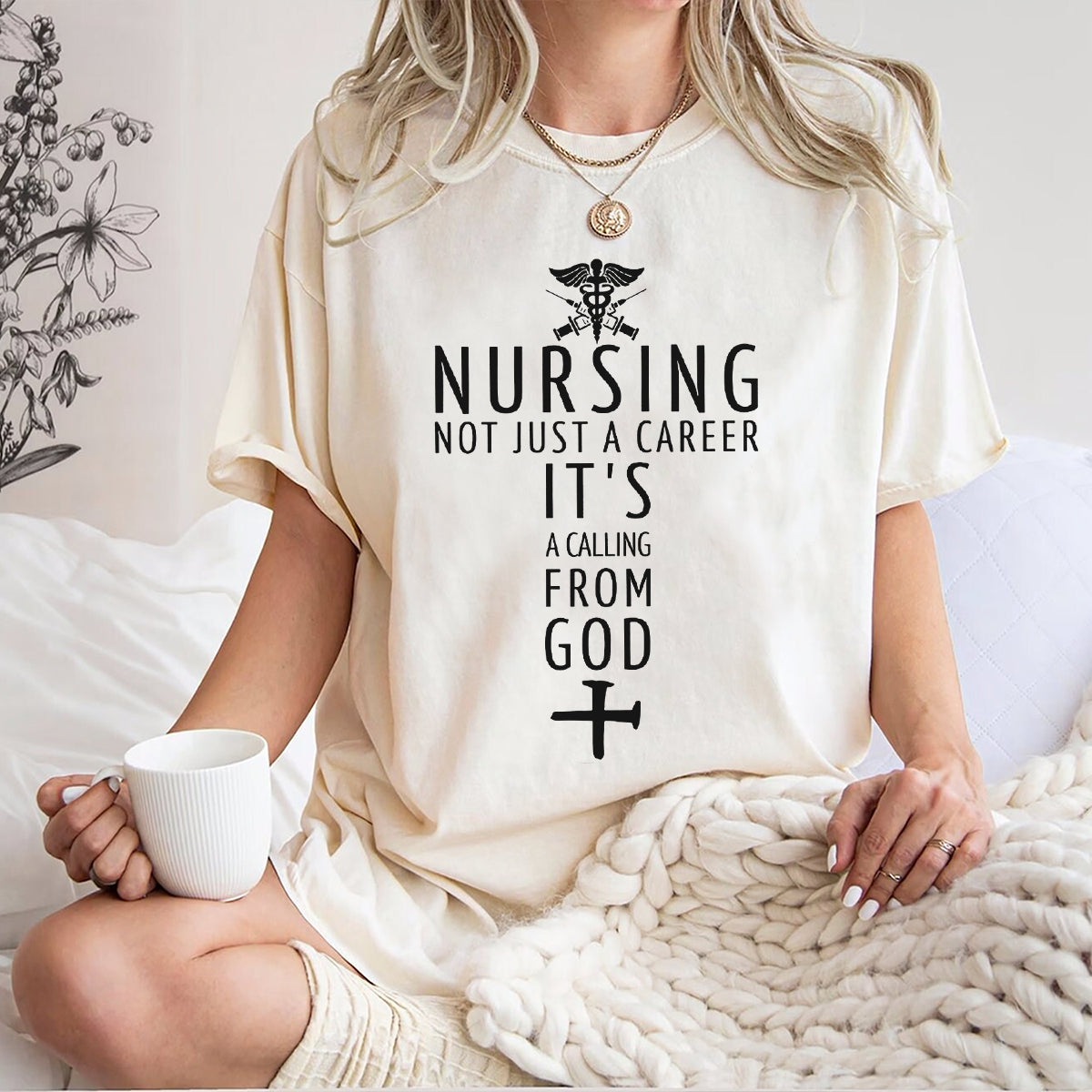 Christian Nurse T Shirt for Women - Nursing Not Just A Career It’s A Calling From God - RN LPN CNA Gift