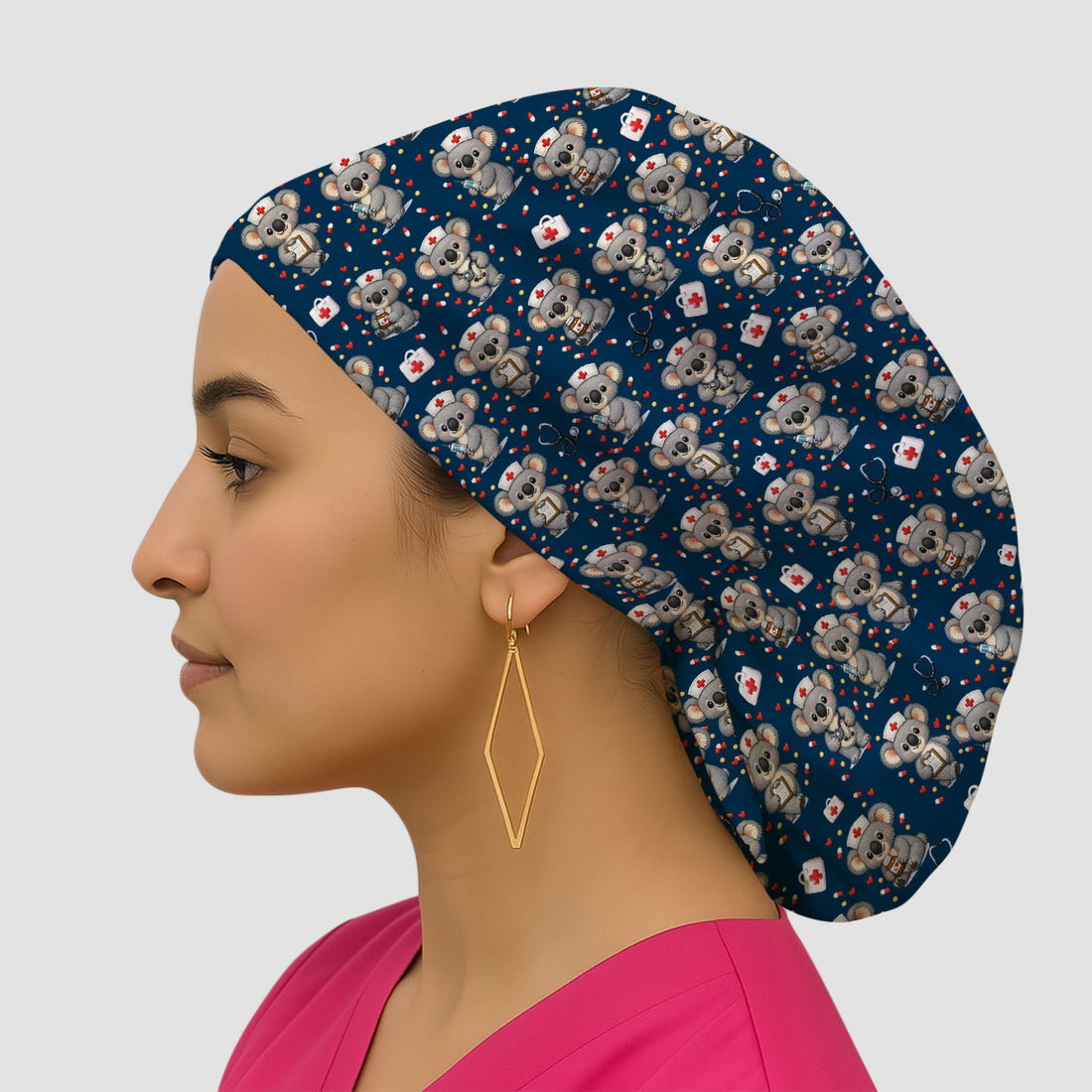 Koala Nurse Scrub Cap, Cute Medical Uniform For Women, Comfortable Scrubs For Nurses