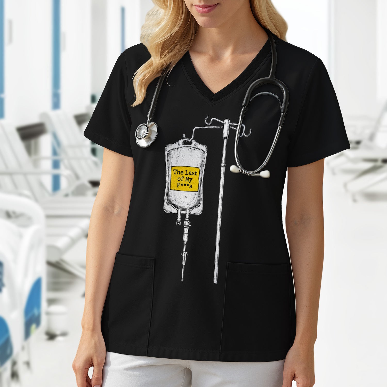 The Last Of My F*s IV Bag T-Shirt, Funny Tee for Nurses and Healthcare Workers