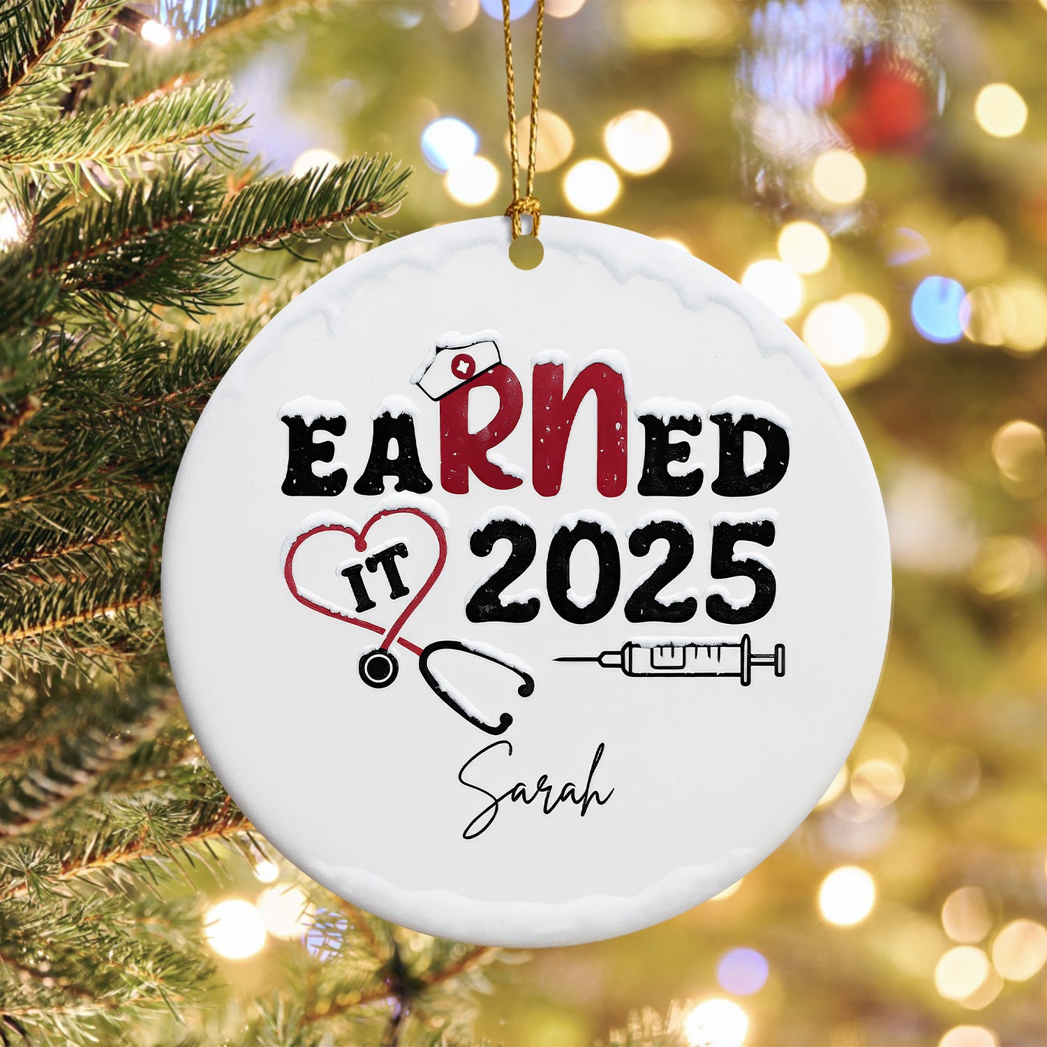 Personalized Nurse Graduation Ceramic Ornament, Christmas Tree Decoration, Healthcare Worker Gift for RN LPN