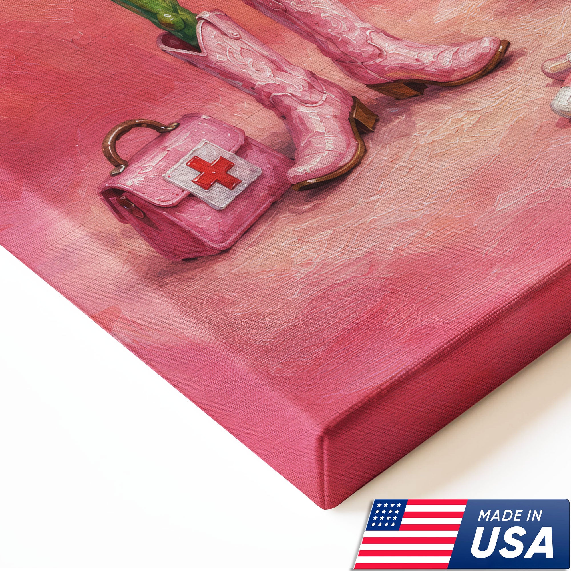 Cute Nurse Frog Duck Cowgirl Canvas Wall Art, Clinic Decor