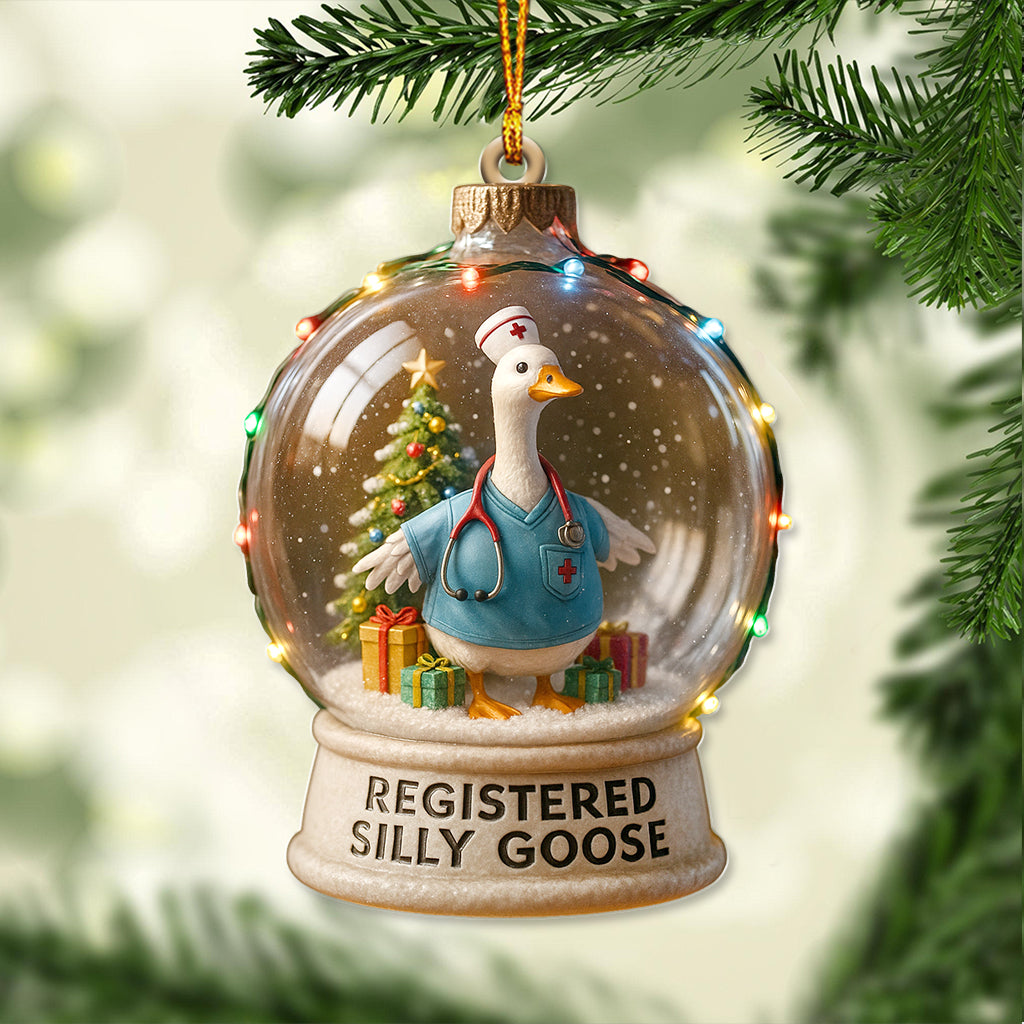 Custom Name Nurse Duck Snow Globe Ornament, Nursing Christmas Gift For RN, Personalized Holiday Decor