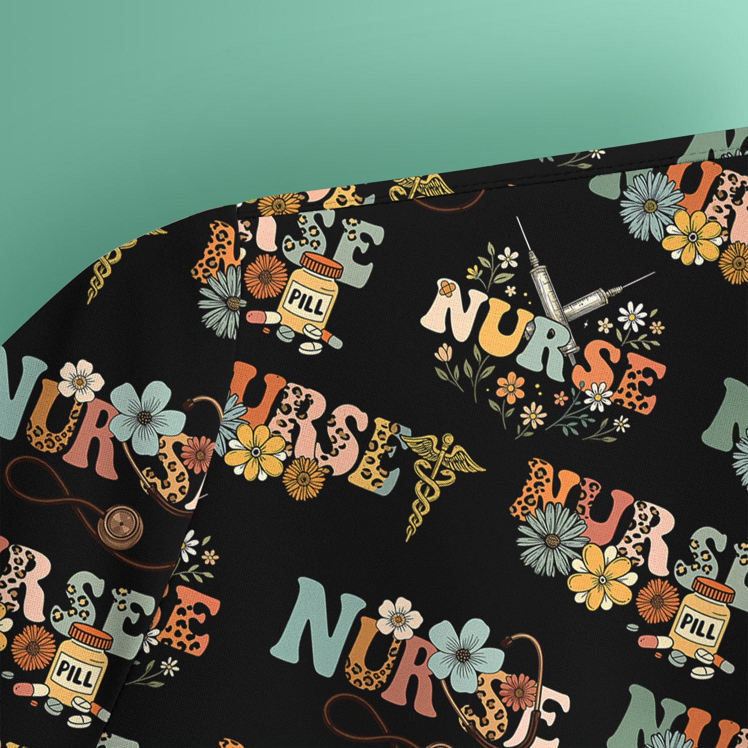 Custom Nurse Shirt for Women - Funny Medical Stethoscope Flowers Tee - Gift for RN LPN CNA