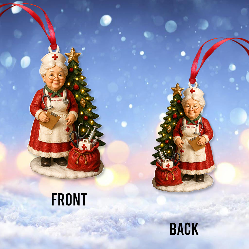 Custom Name Nurse Grandma Ornament, Nursing Christmas Tree Decor, Personalized Holiday Gift For RN & Healthcare Workers