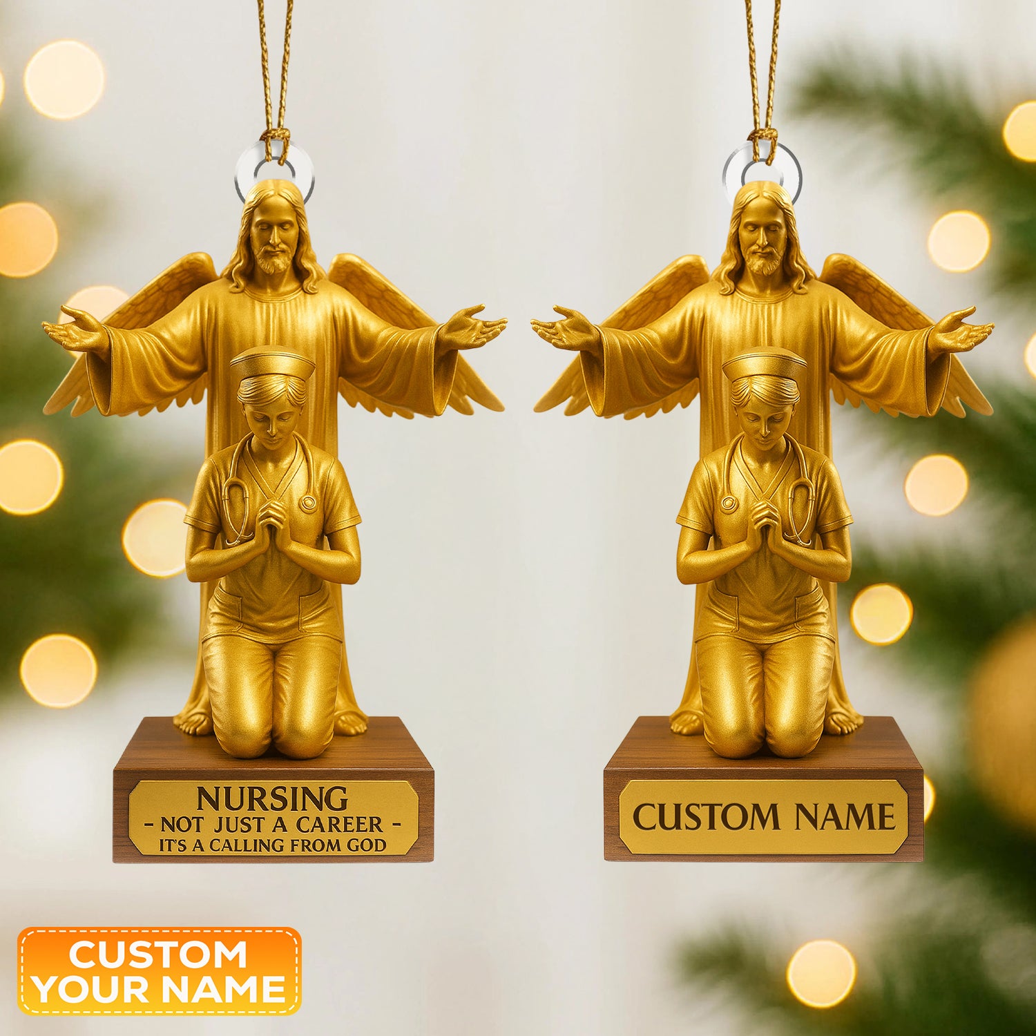Personalized Nurse Angel Ornament, Guardian Angel Nursing Ornament, Christmas Gift For RN And LPN