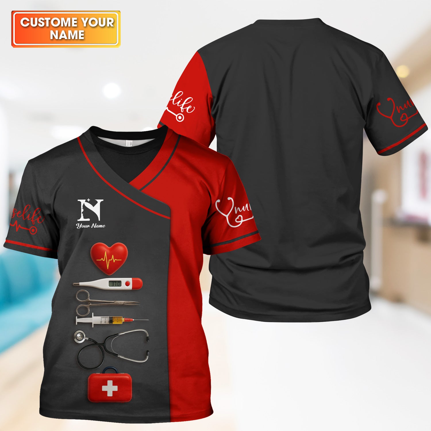Personalized Nurse Shirt - Nursing Graphic Tees for Women - Gifts For Healthcare Workers