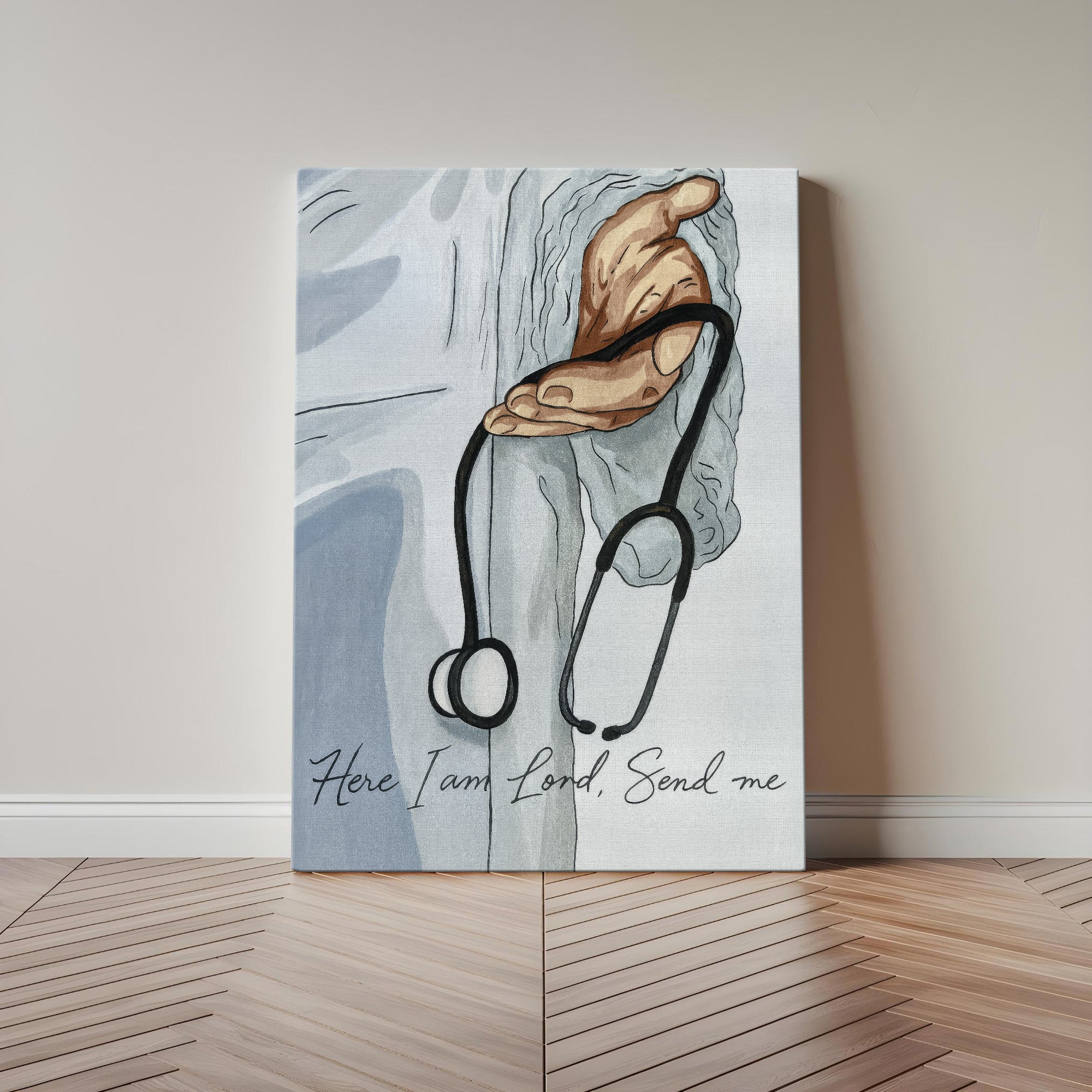 Christian Nurse Faith Canvas, Christian Nurse Faith Canvas Bible Verse, RN LPN & Healthcare Workers Gift