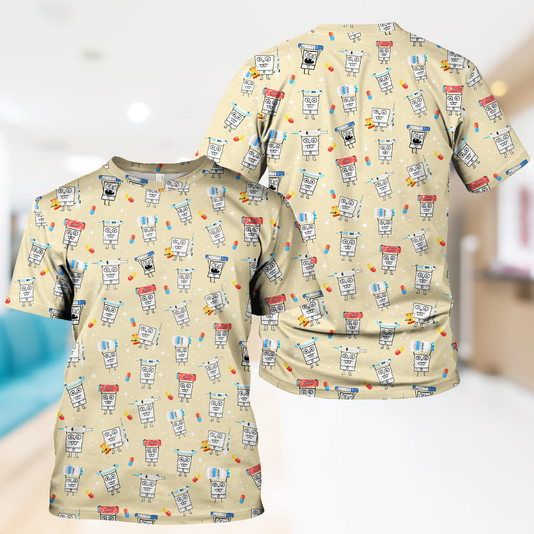 Funny Pharmacist Cartoon T-Shirt - Funny Pharmacist Cartoon Design - Gift for RN LPN Healthcare Workers