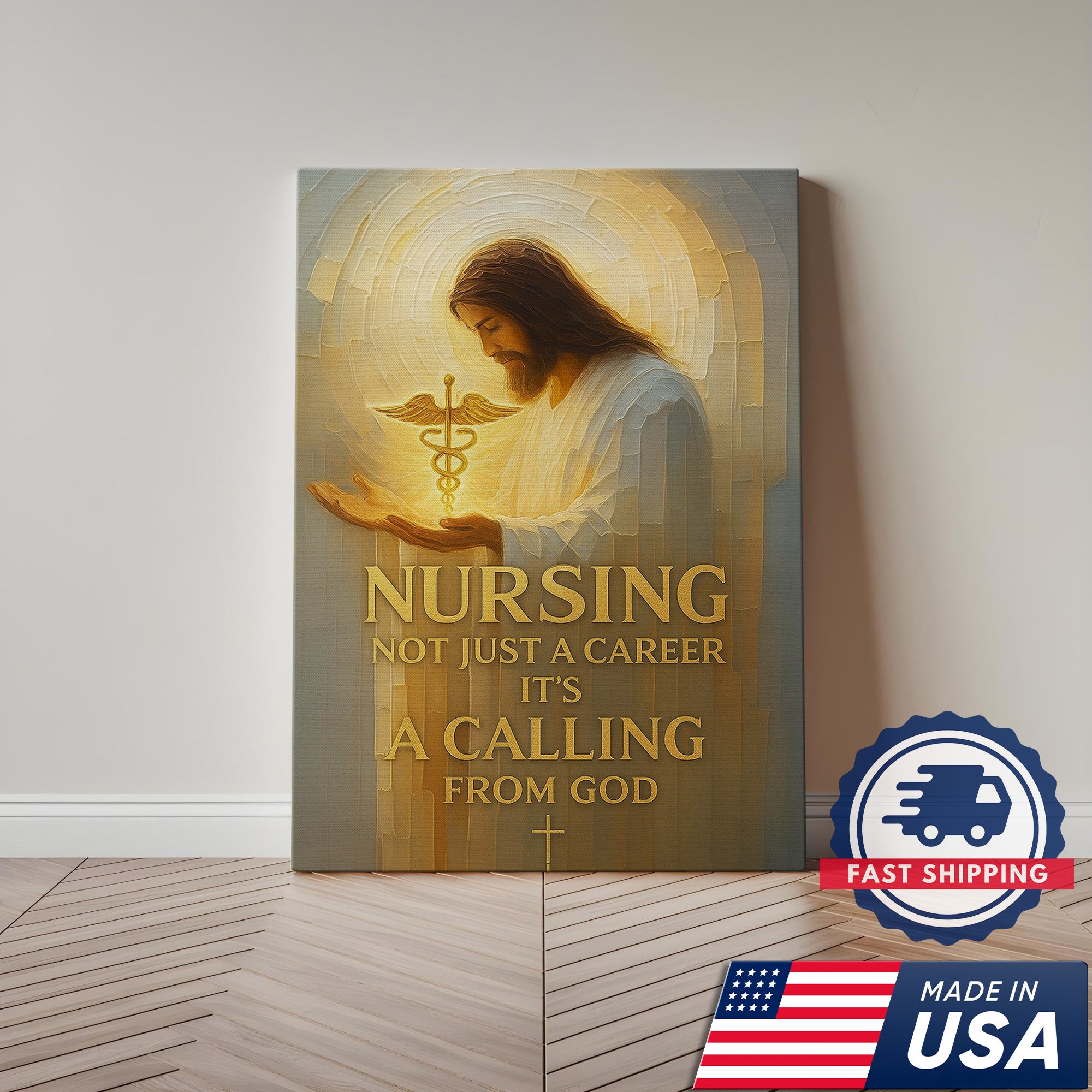 Christian Nurse Canvas Wall Art, Nursing Not Just a Career It‰Ûªs a Calling from God, Gift for RN CNA LPN
