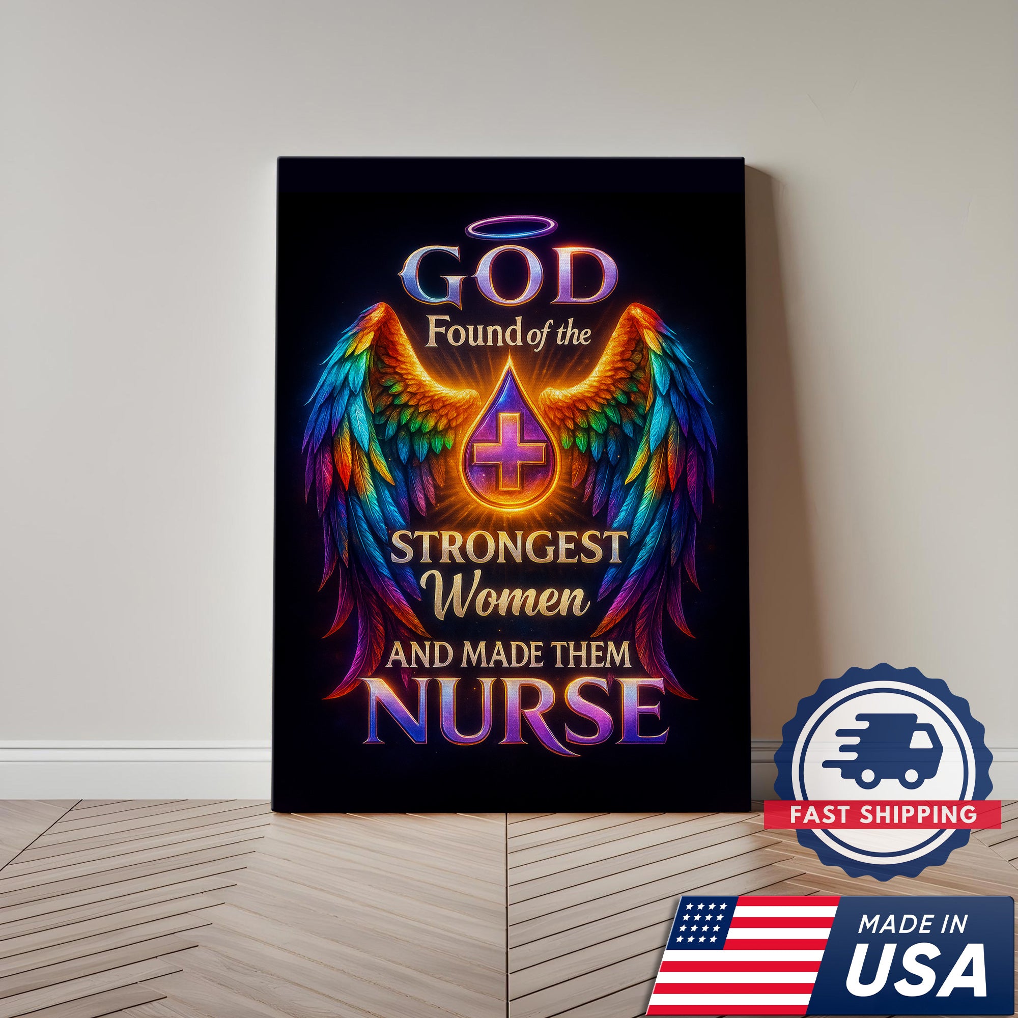 Christian Nurse Canvas Wall Art Strongest Women, Religious Inspirational Gift for RN LPN CNA
