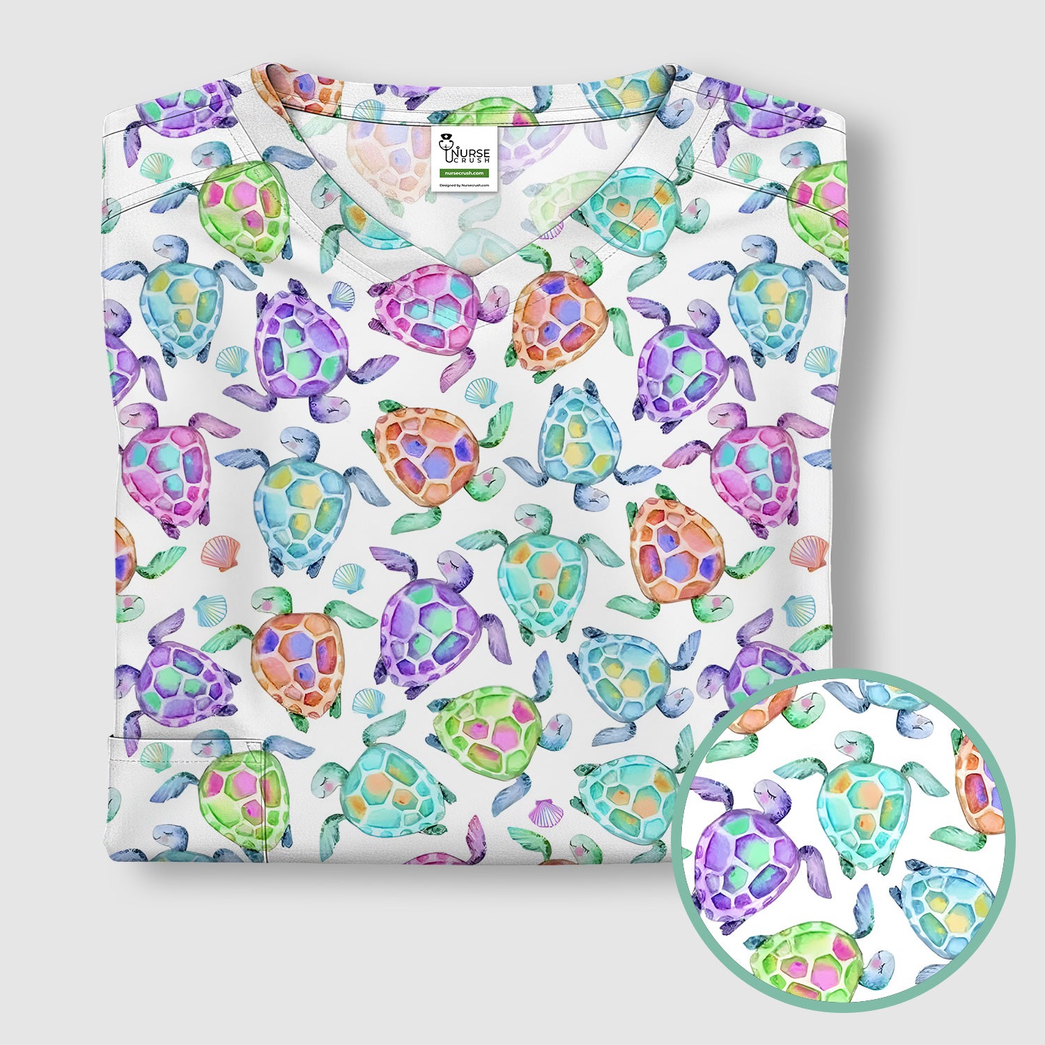 Potted Plant Orchid Cactus Pattern Scrub Top, Comfortable Scrubs for Nurses