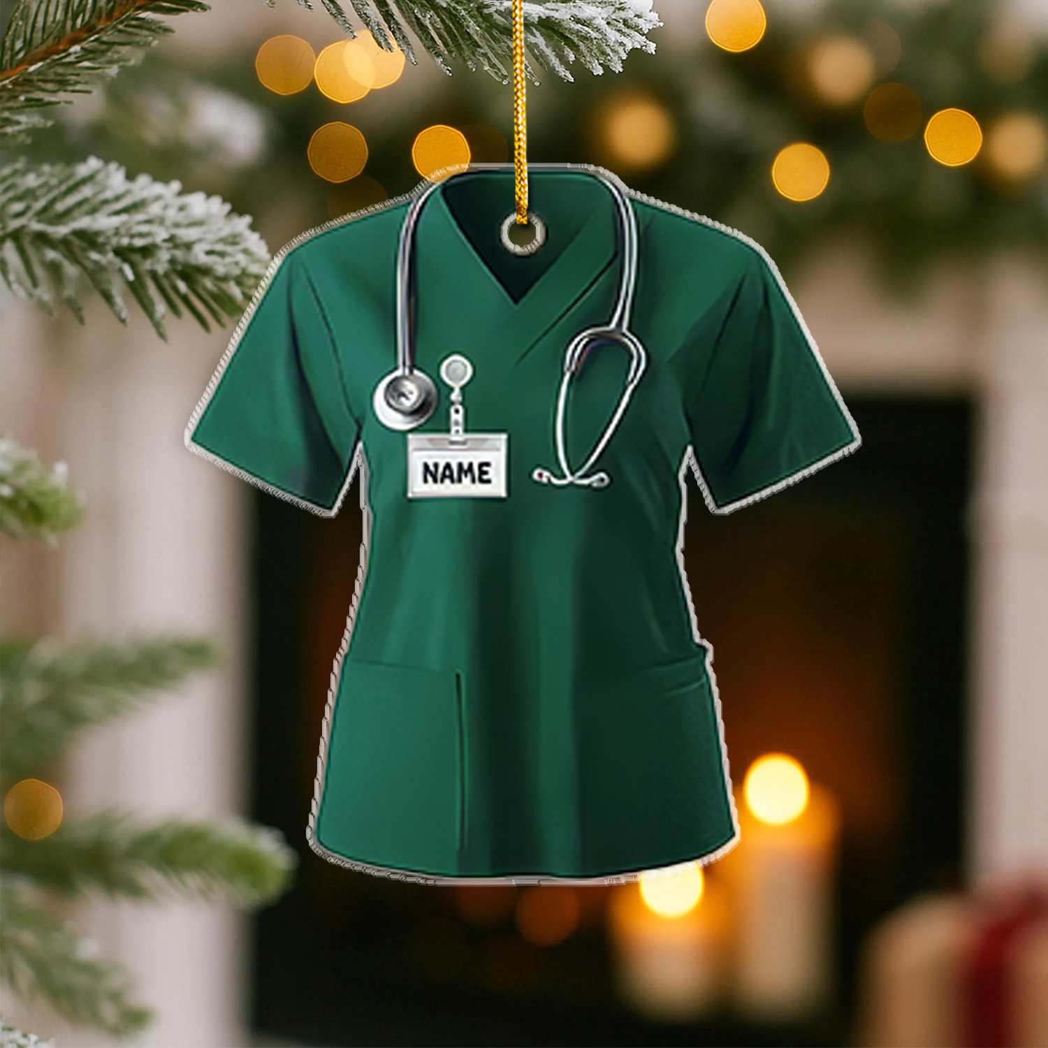 Personalized Nurse Scrubs Ornament, Nurse Uniform Ornament, Custom Name Nurse Ornament Gift for CNA RN LPN