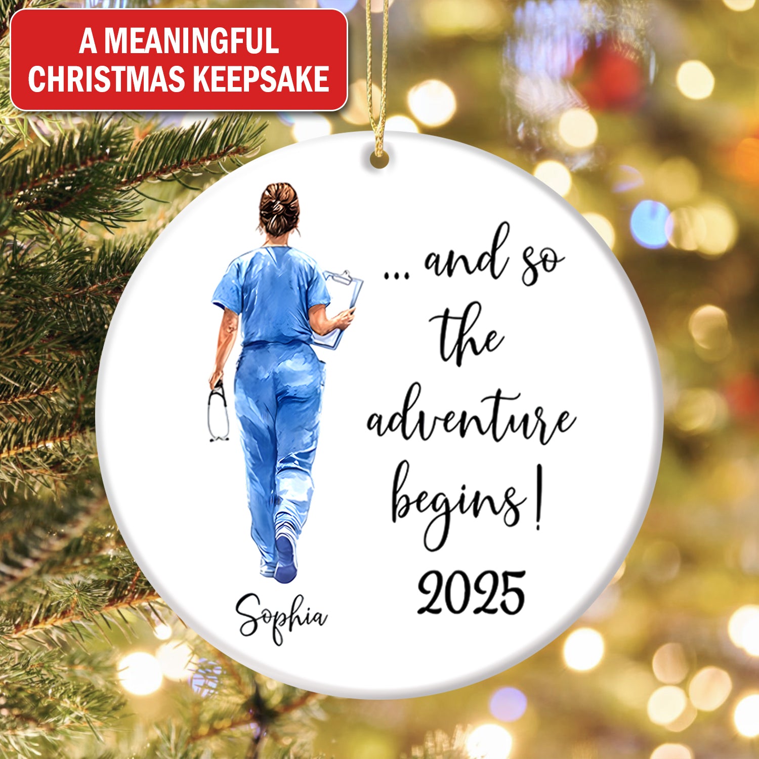 Personalized Nurse Graduation Ornament, Graduation Gift for RN LPN CNA, Christmas Gift