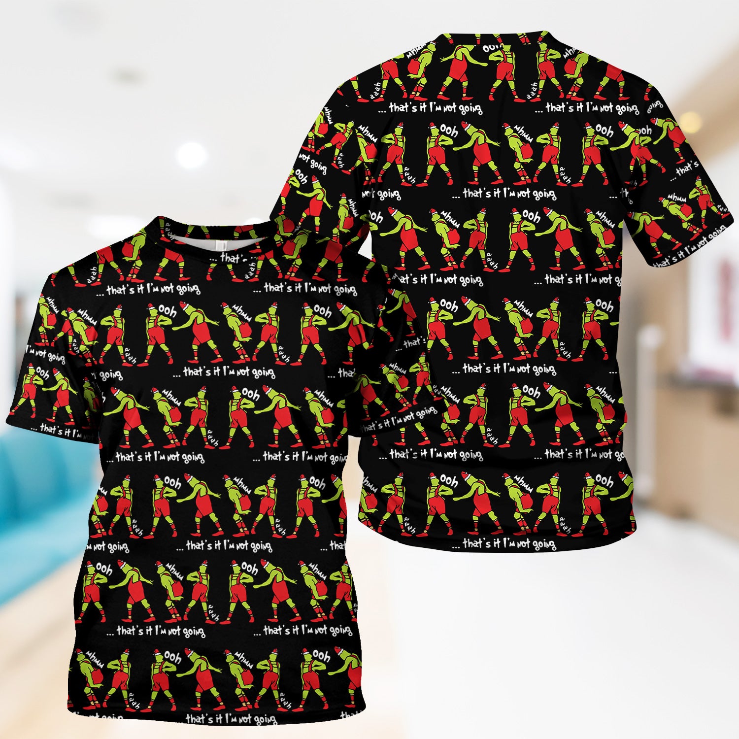 Christmas Nurse Scrub Top - Funny Grinch Shirt for Women - RN LPN CNA Healthcare Workers Gift