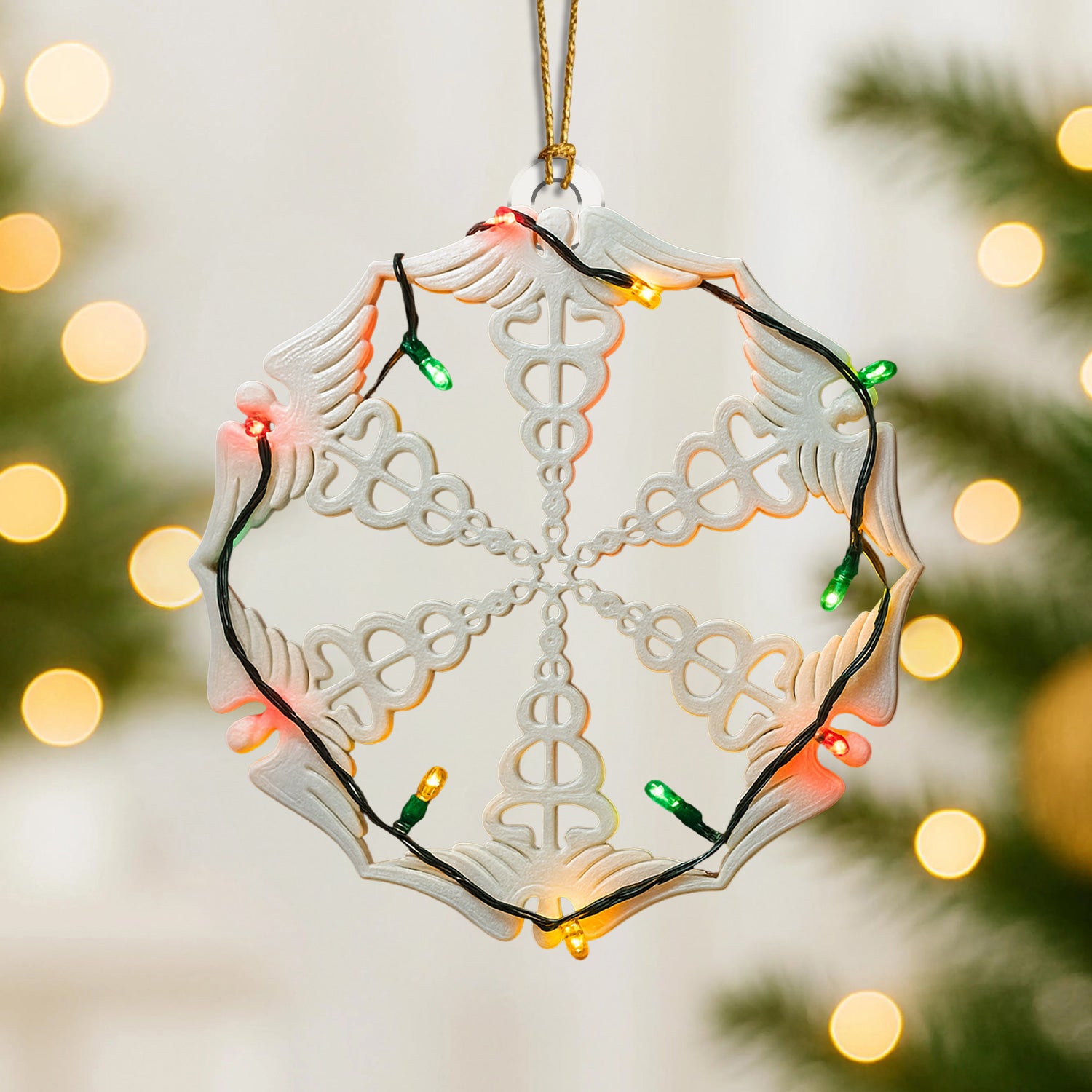 Stethoscope Snowflake Ornament – Funny Medical Christmas Decoration – Unique Holiday Gift for RN, LPN, CNA, and Doctor