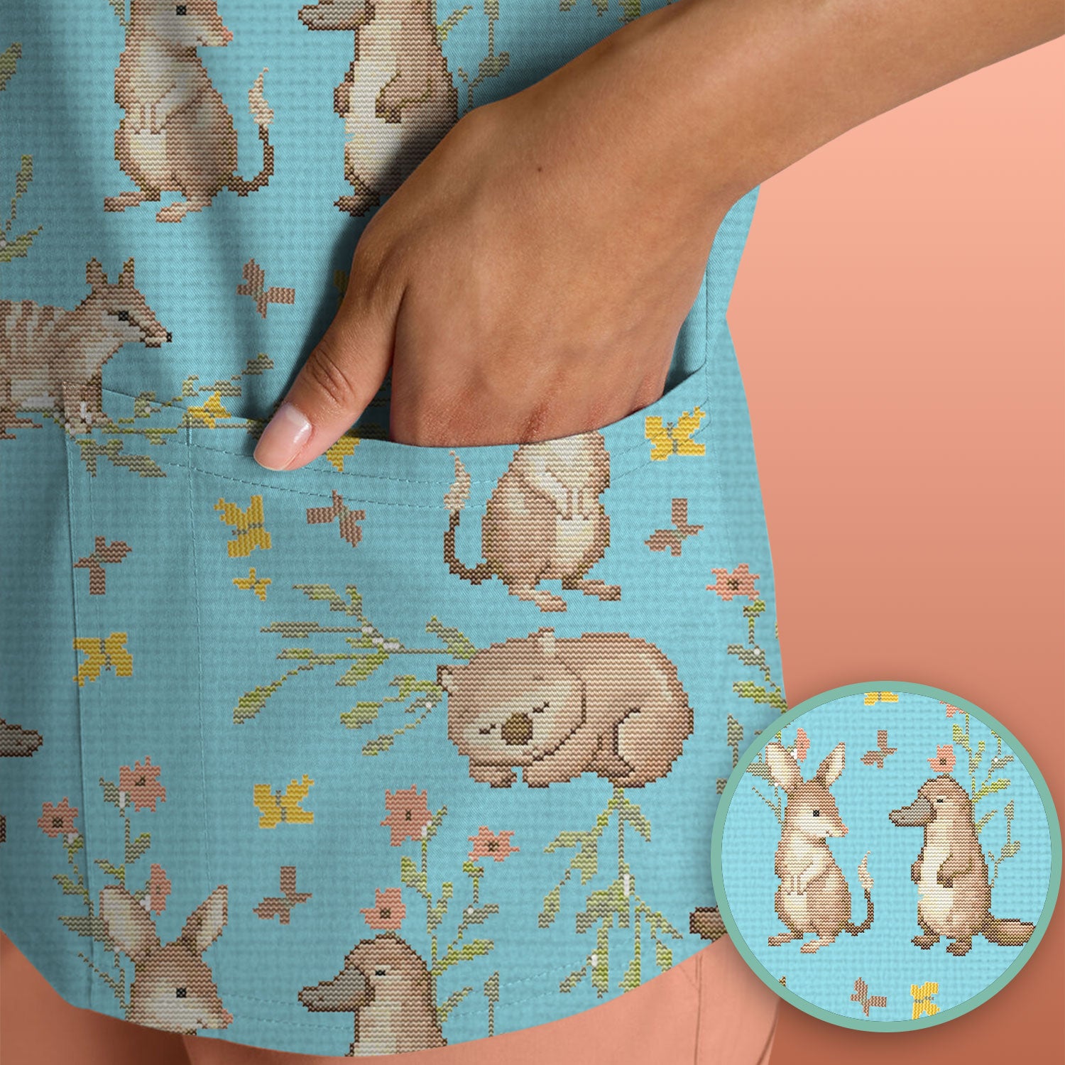 Australian Baby NICU Nurse Scrub Top, Pediatric Nursing Uniform, Comfortable Scrubs For Nurses