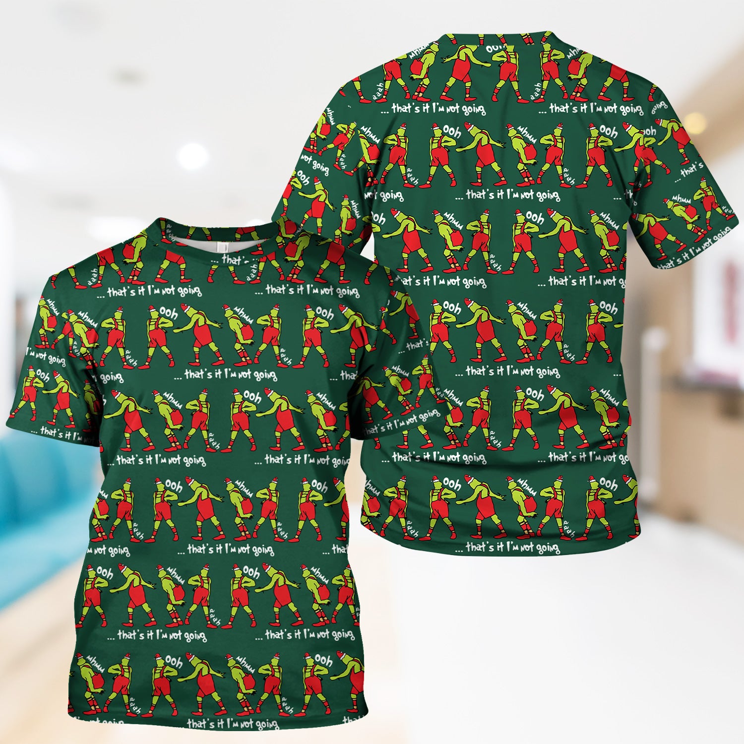 Christmas Nurse Scrub Top - Funny Grinch Shirt for Women - RN LPN CNA Healthcare Workers Gift