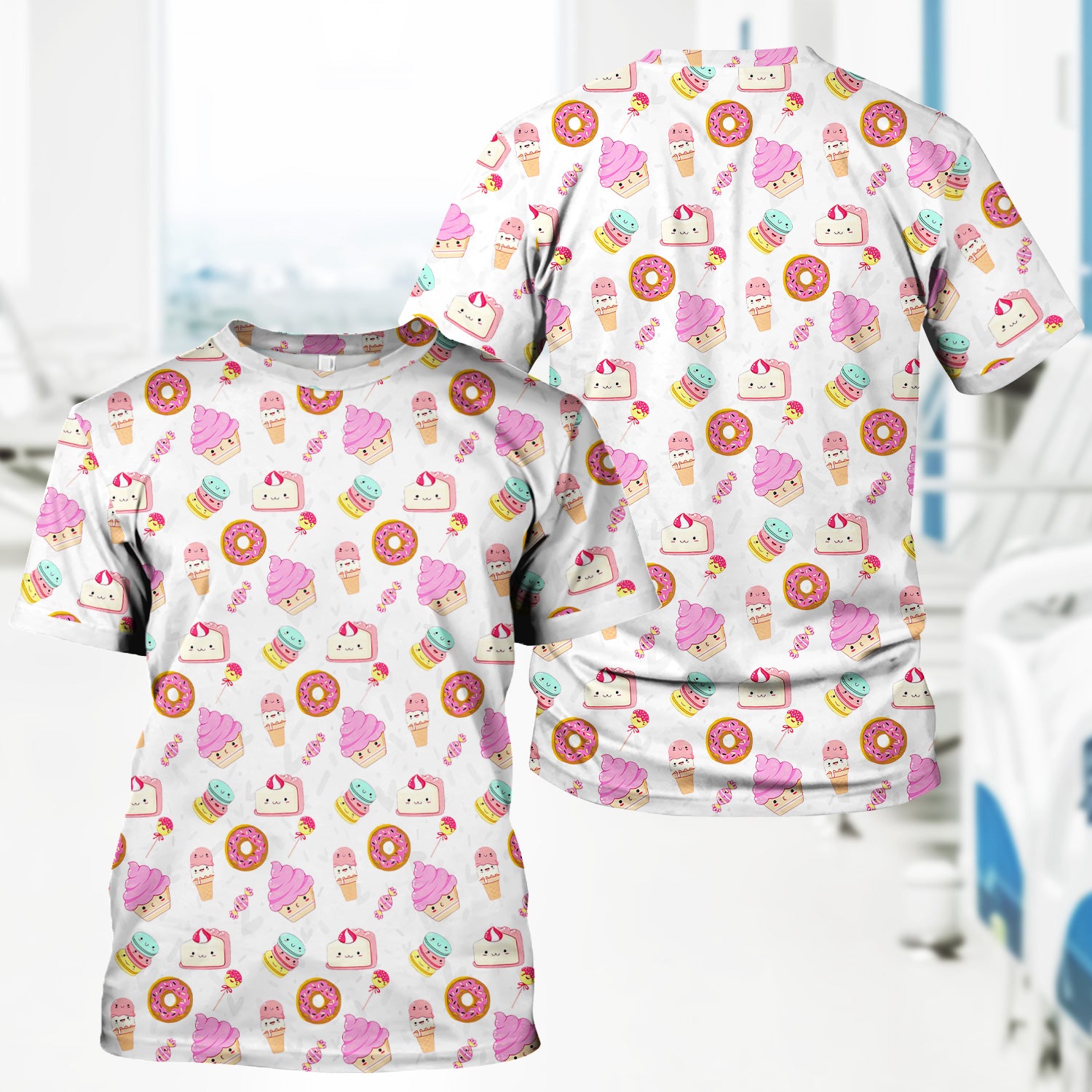 Personalized Ice Cream & Donut Shirt  - Sweet Graphic Tee for Nurses - Gift for RN LPN Healthcare Workers