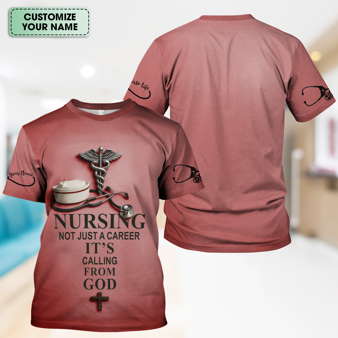 Christian Nurse T-Shirt - Nursing Is a Calling from God - Multiple Colors Option - Gift for Women RN CNA LPN