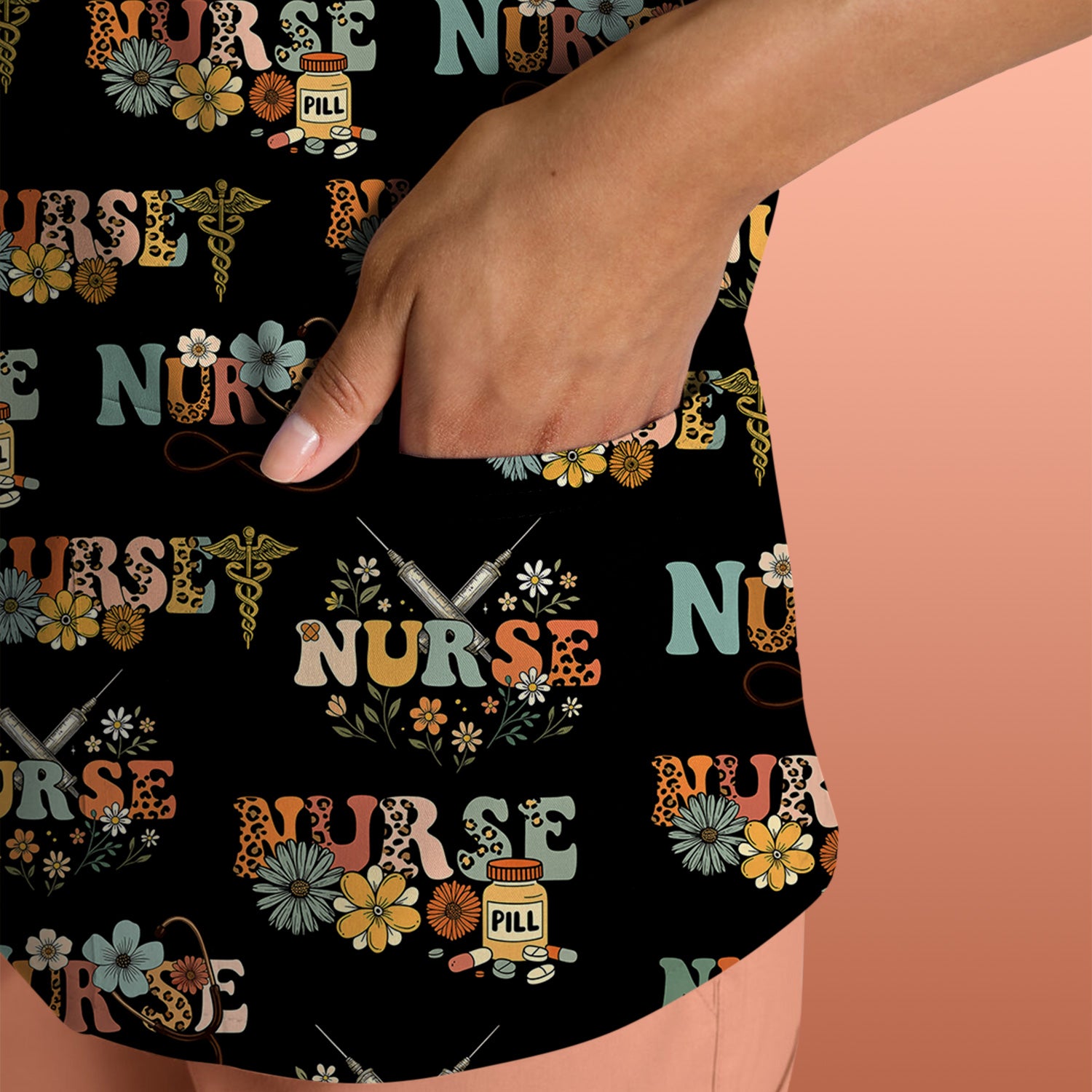 Custom Nurse Shirt for Women - Funny Medical Stethoscope Flowers Tee - Gift for RN LPN CNA