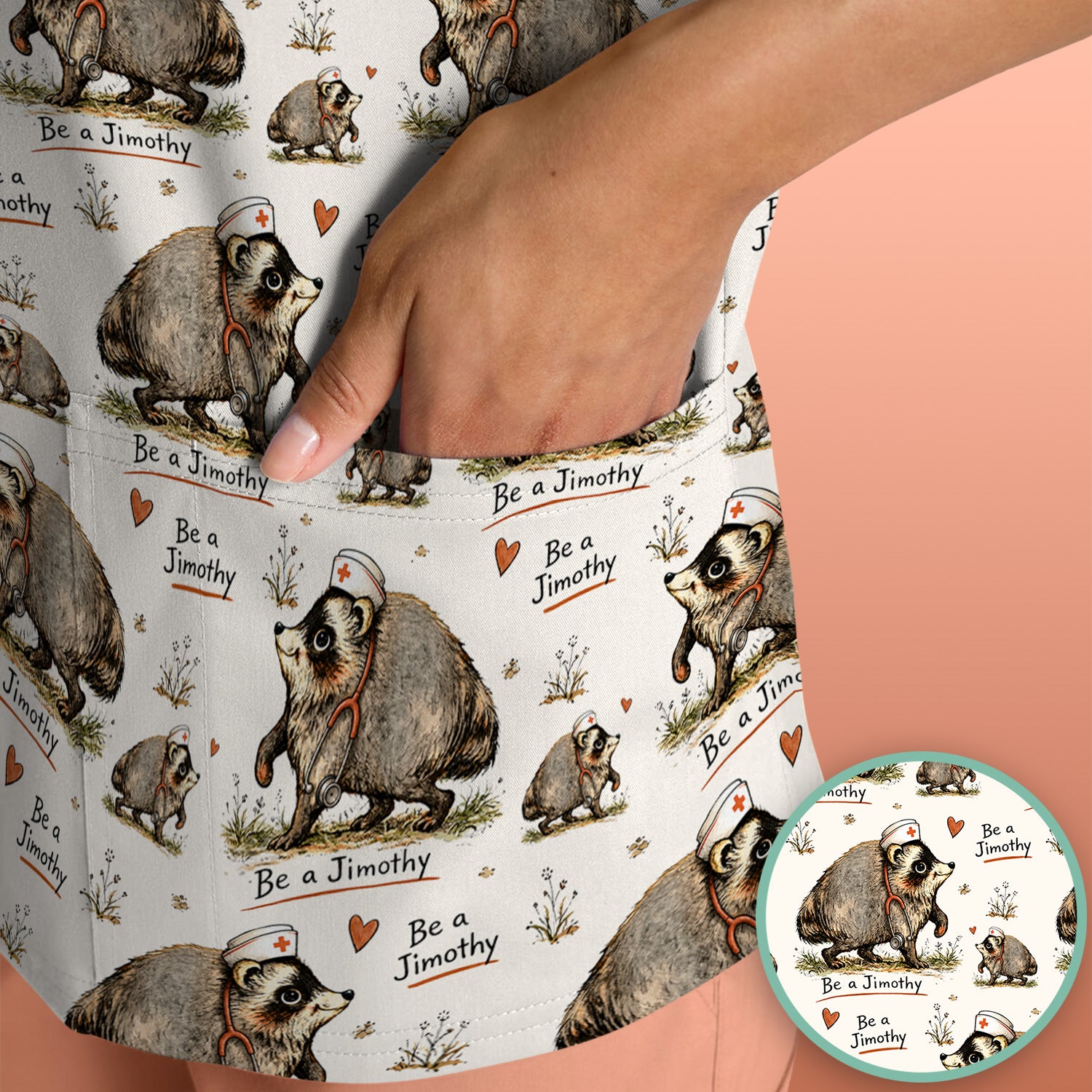 Funny Be A Jimothy Opossum Nurse Scrub Top, Comfortable Scrubs for Nurses