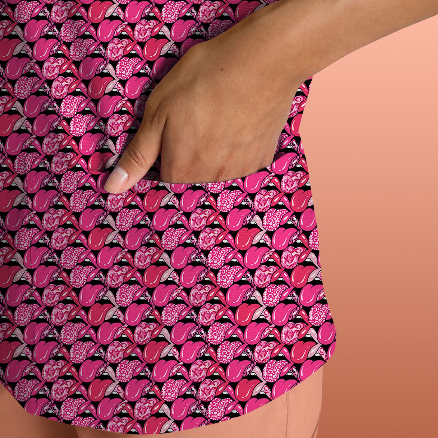 Pink Ribbon Nurse Scrub Top - Breast Cancer Awareness Medical Uniform - RN CNA LPN Gift