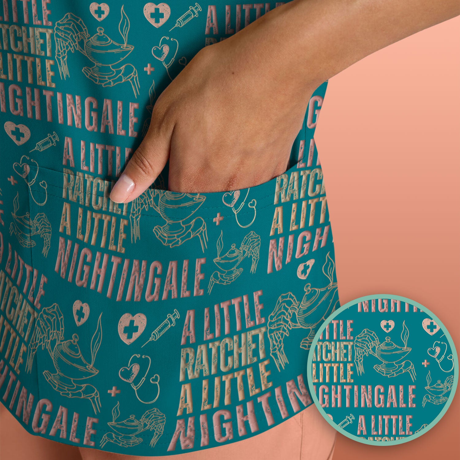 A Little Ratchet A Little Nightingale Nurse Scrub Top, Breathable Fabrics Nursing Uniform