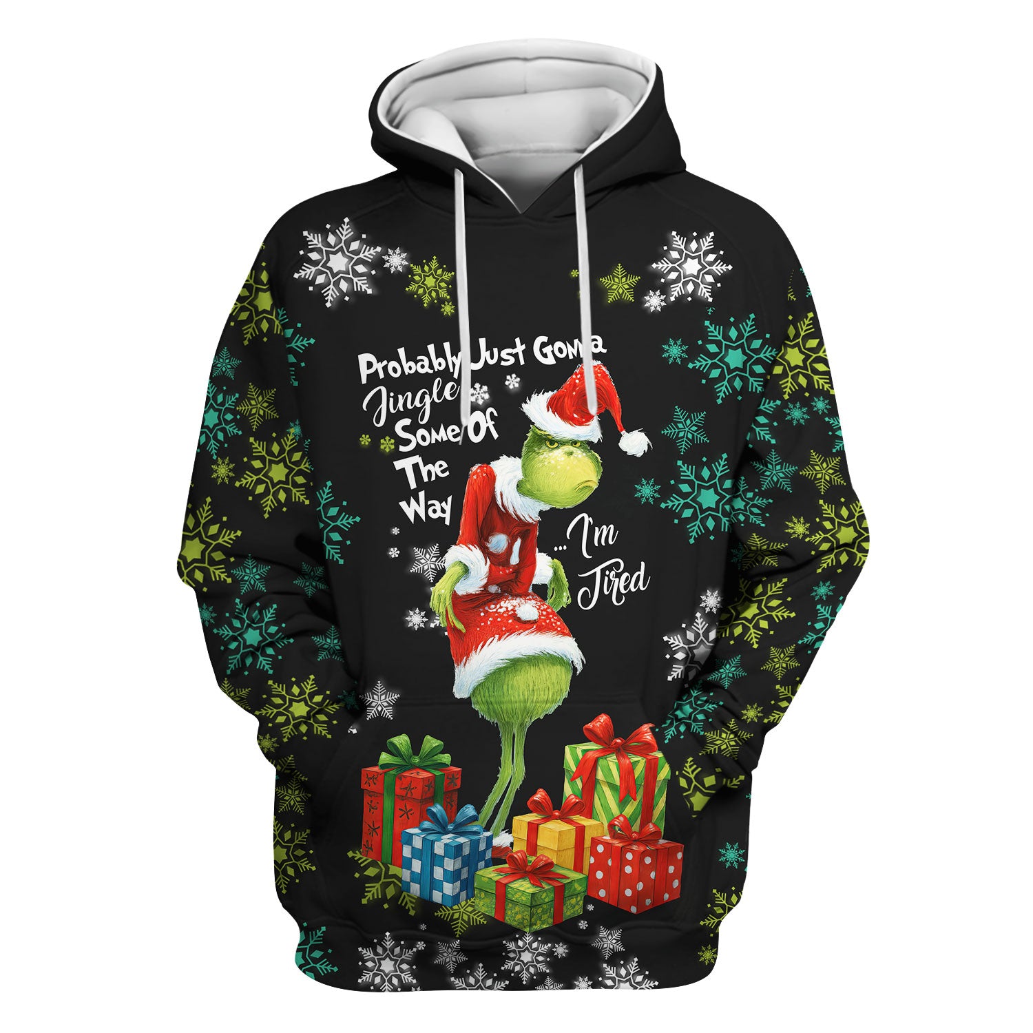 Tired Grinch Christmas Scrub Top - Funny Holiday Medical Uniform for Women - Xmas Gift for RN LPN CNA