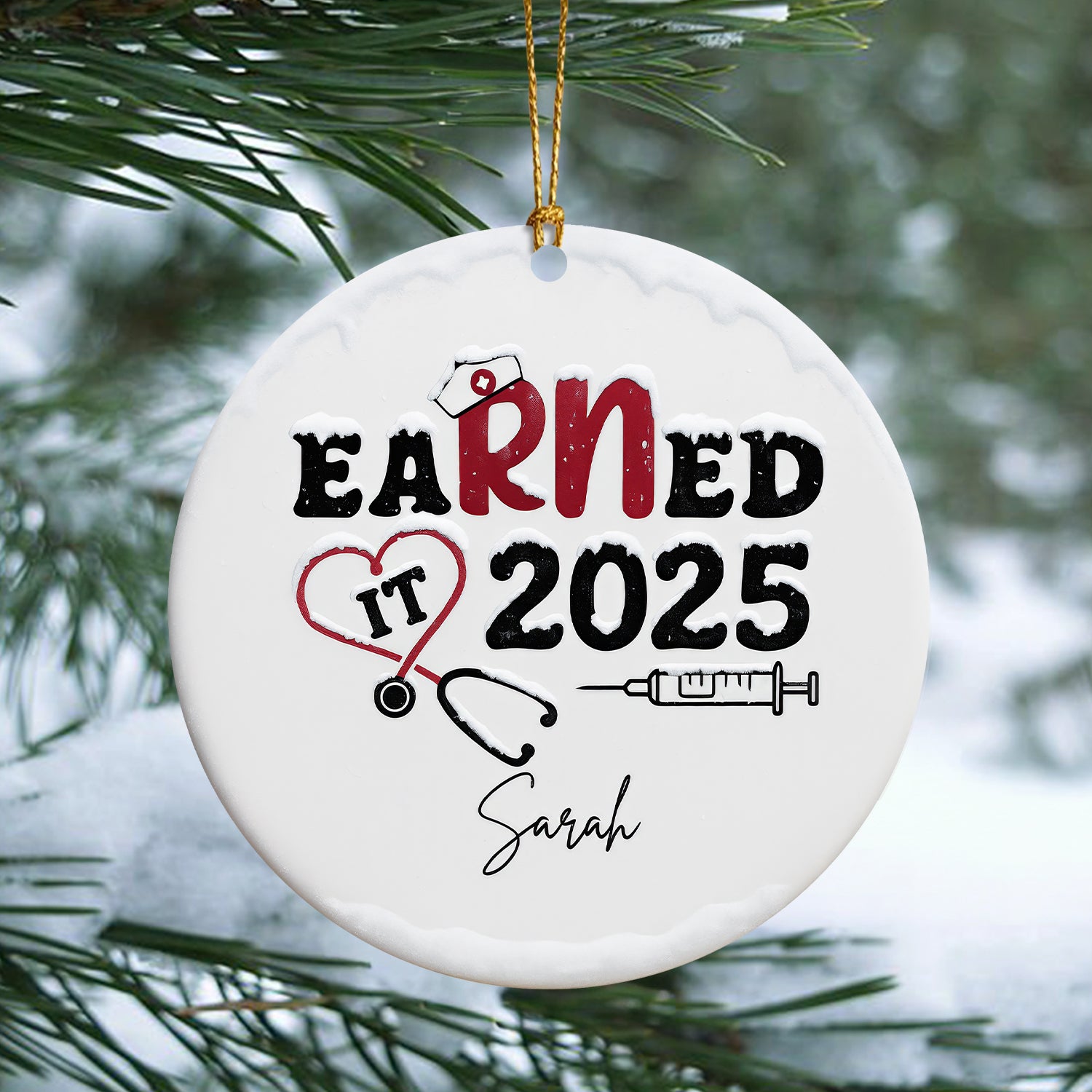 Personalized Nurse Graduation Ceramic Ornament, Christmas Tree Decoration, Healthcare Worker Gift for RN LPN