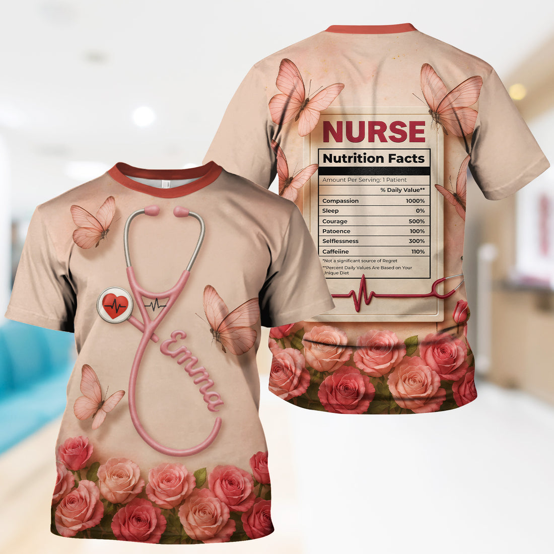 Nurse Nutrition Facts Shirt - Custom Graphic Tee for RN, LPN, Nurse Practitioners - Nursing Gifts For Her