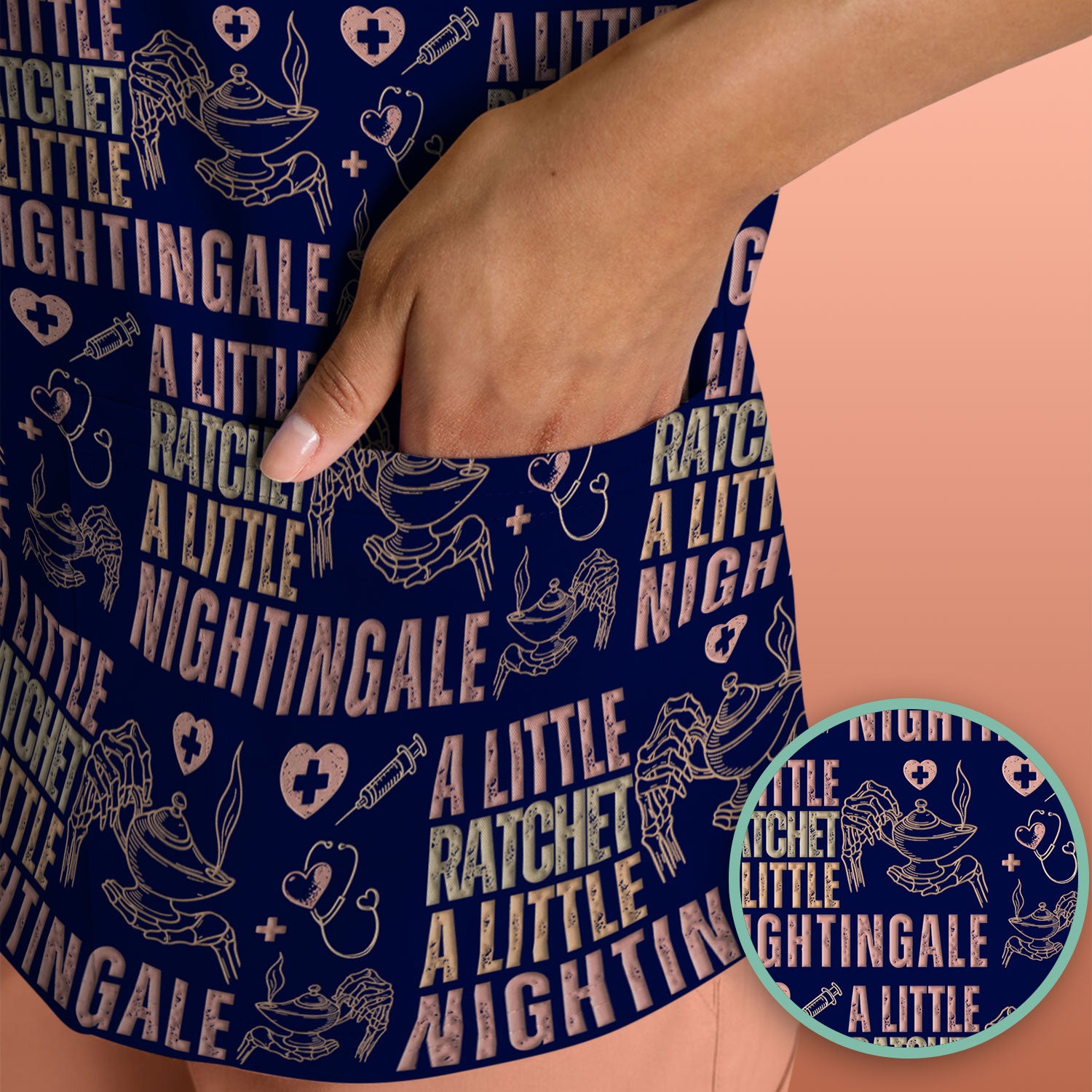 A Little Ratchet A Little Nightingale Nurse Scrub Top, Breathable Fabrics Nursing Uniform