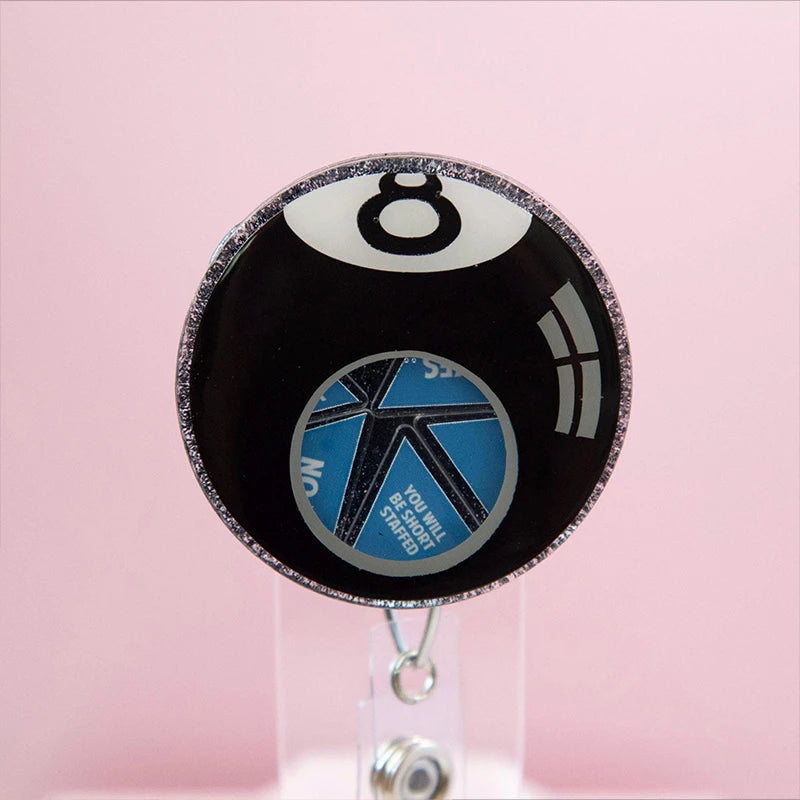 Unmagic Eight Ball Shaker Badge Reel