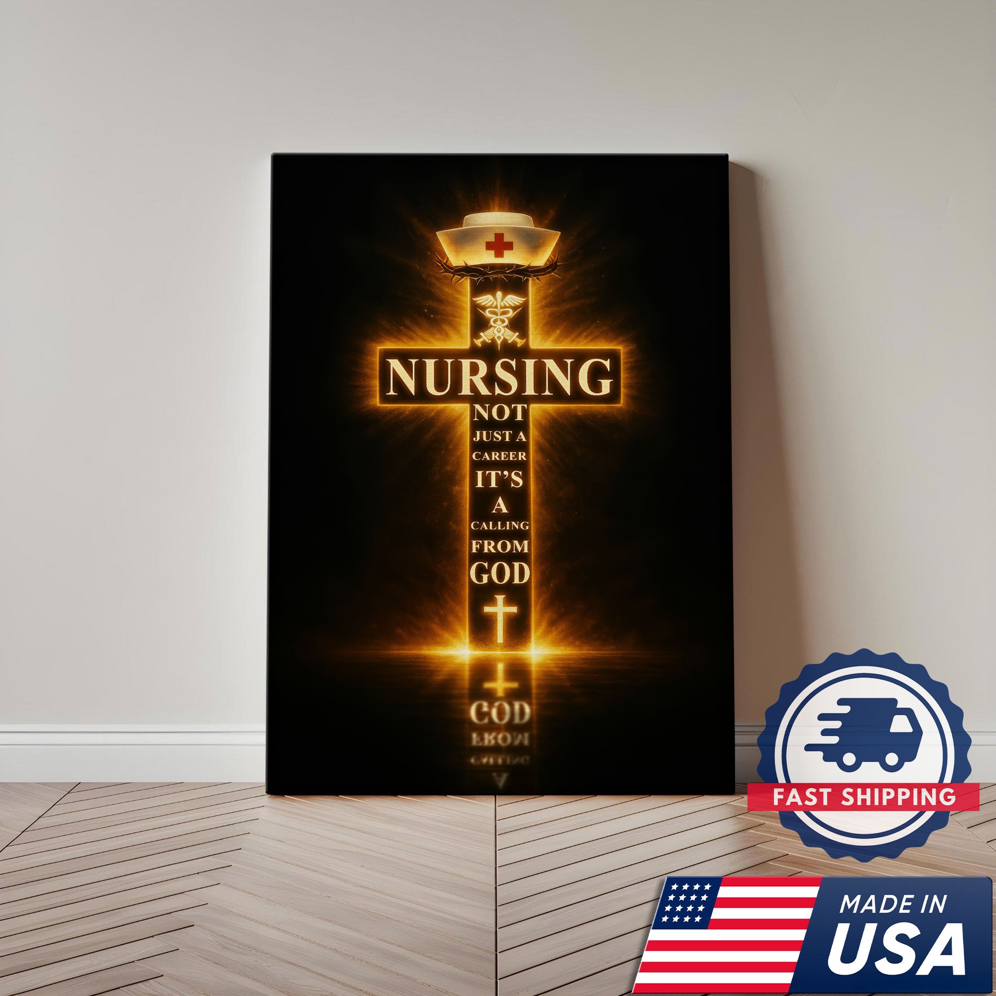 Nursing Not Just A Career Its A Calling From God Canvas, Christian Faith Gift for RN LPN CNA
