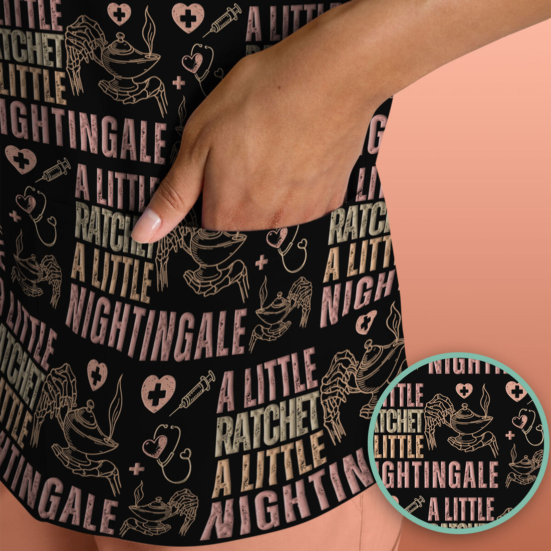 A Little Ratchet A Little Nightingale Nurse Scrub Top, Breathable Fabrics Nursing Uniform