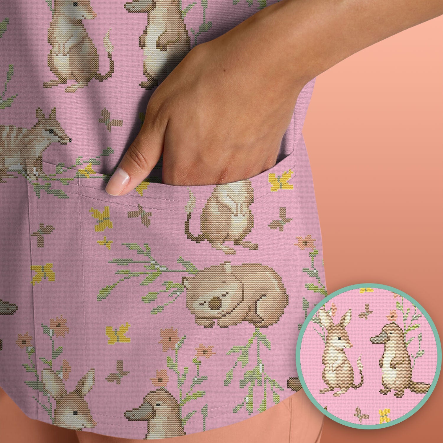 Australian Baby NICU Nurse Scrub Top, Pediatric Nursing Uniform, Comfortable Scrubs For Nurses