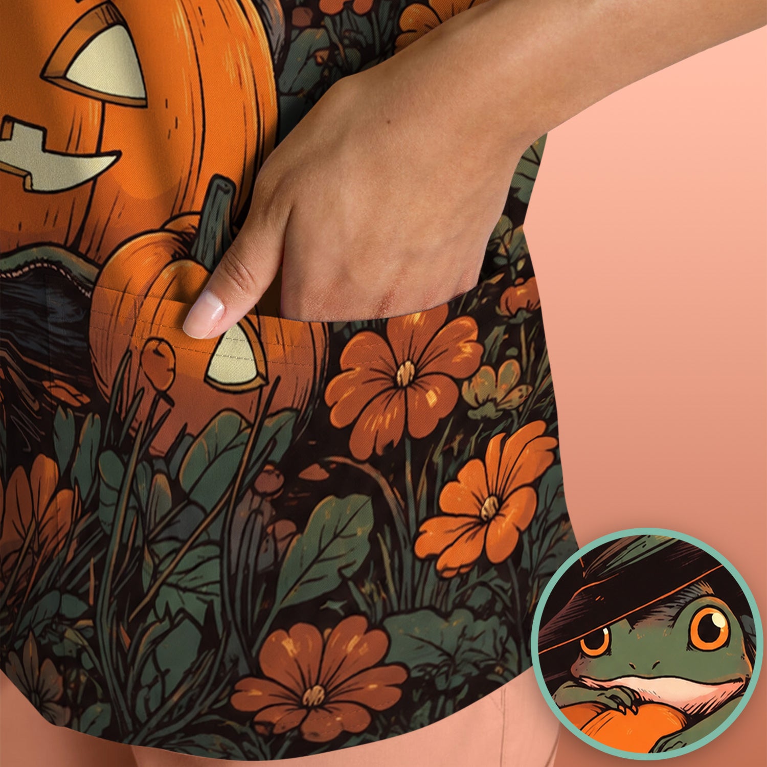 Cute Halloween Frog Nurse for Pediatric Nurses, RN, CNA, Pumpkin Medical Scrub Top, Comfortable Scrubs for Nurses