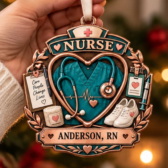 Personalized Nurse Christmas Ornament, Custom Name RN LPN CNA Medical for Christmas Gift