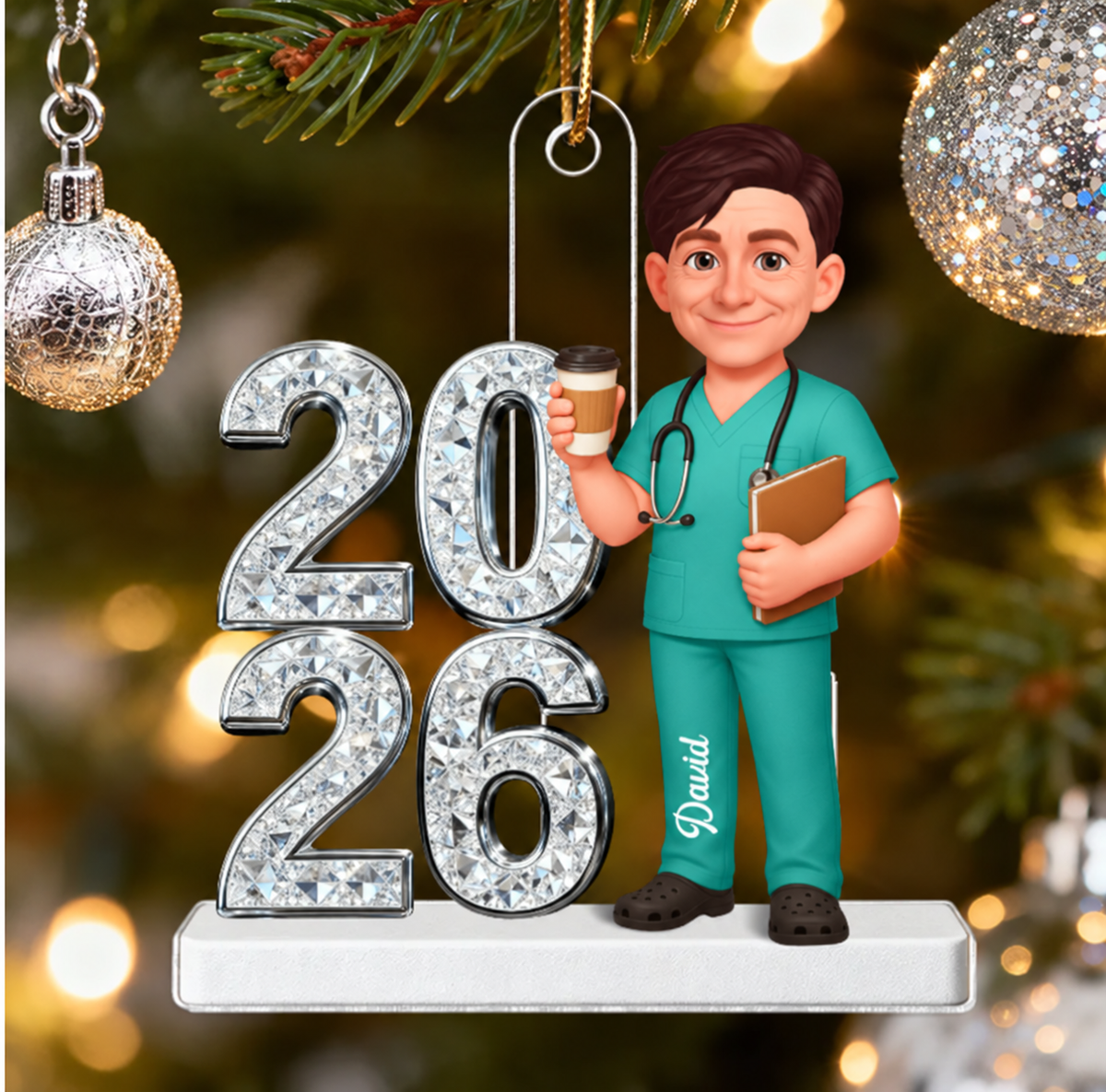 The Year I Became a Nurse Personalized Acrylic Ornament – Custom Name & Year Nurse Graduation Gift