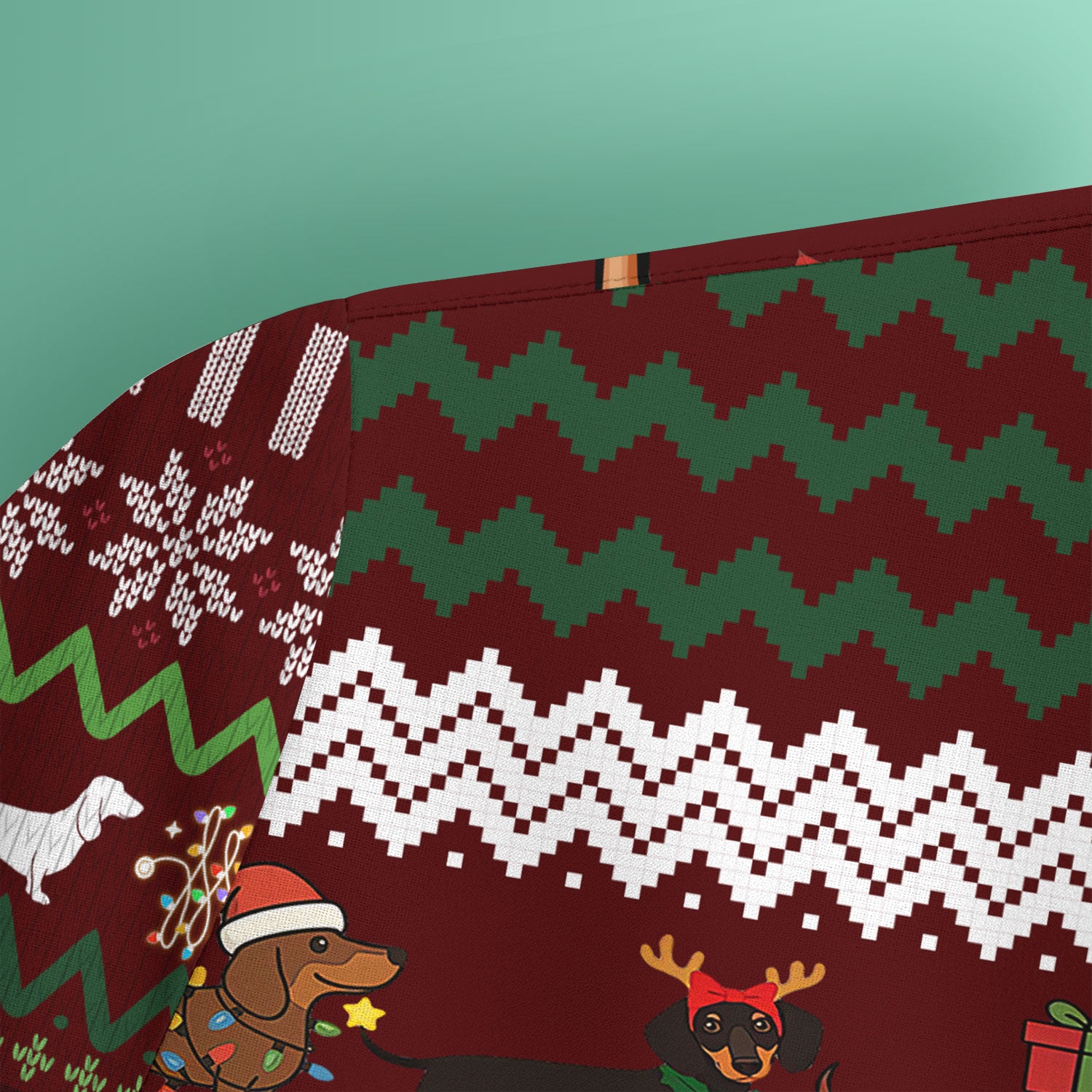 Dachshund Through the Snow - Funny Christmas Scrub Top - Wiener Dog Lover Gift - Holiday Medical Uniform