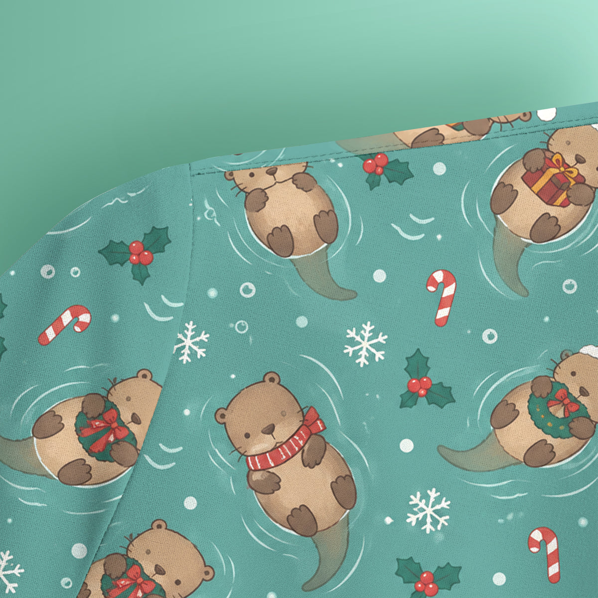 Christmas Sea Otters And Gifts Scrub Top, Comfortable Scrubs for Nurses