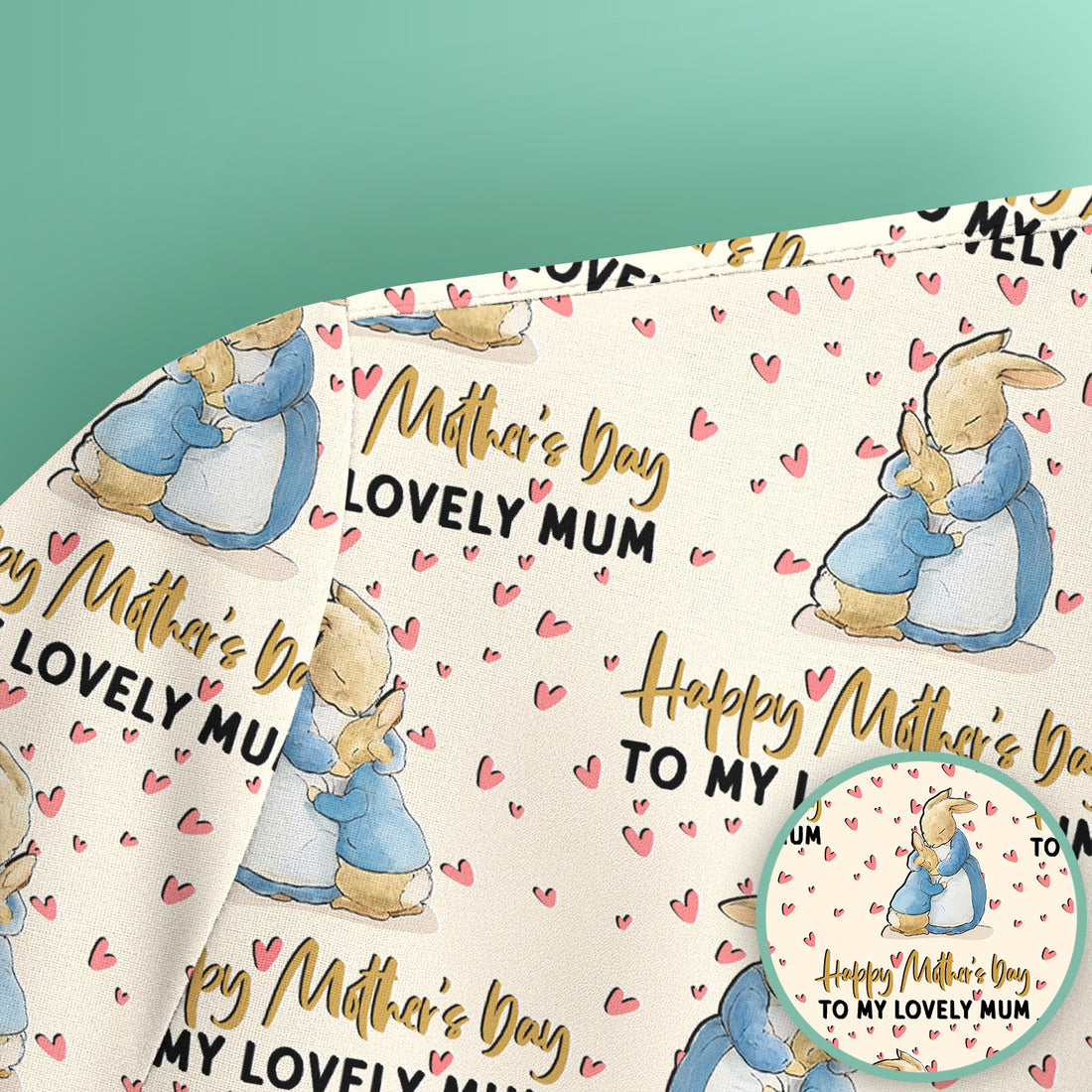 Happy Mothers Day Bunny Love Pattern Scrubs Top, Comfortable Scrubs for Nurses
