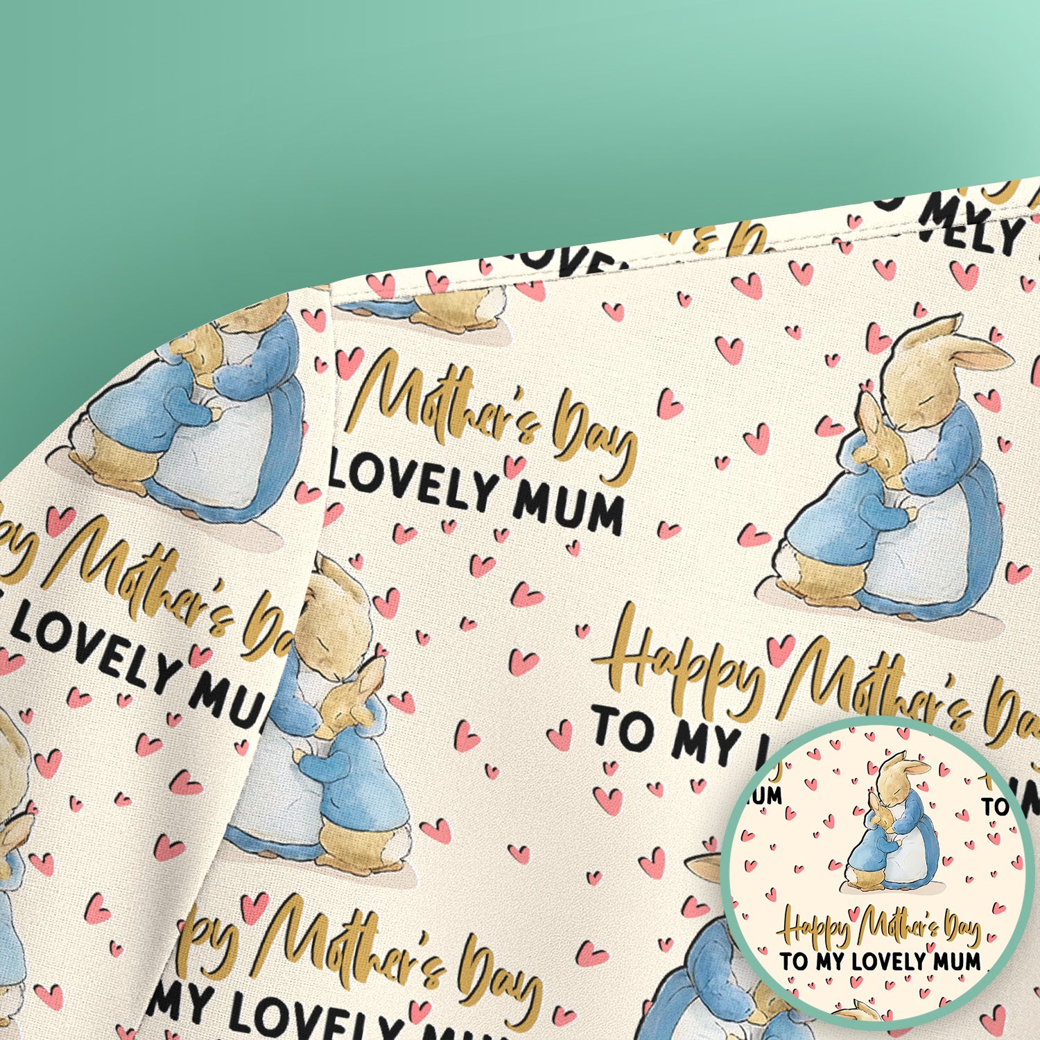 Happy Mothers Day Bunny Love Pattern Scrubs Top, Comfortable Scrubs for Nurses