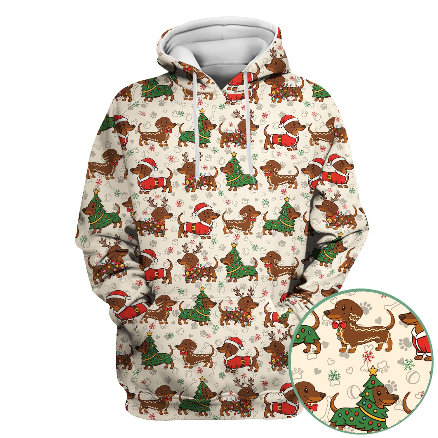 Christmas Dachshund Scrub Top - Funny Sausage Dog Wiener Holiday Nurse Shirt - Xmas Medical Uniform Gift for RN CNA LPN