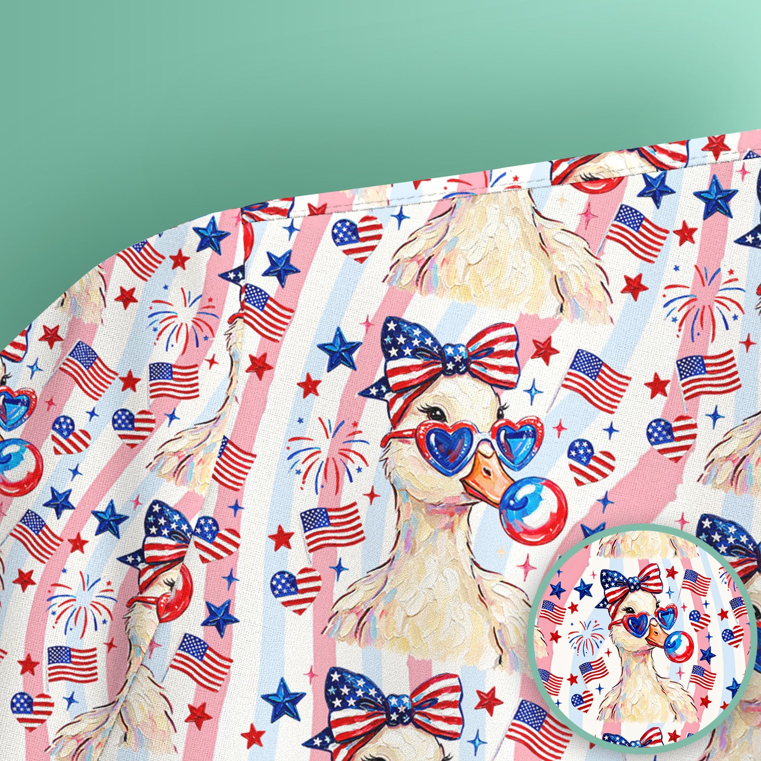 Cute Patriotic Goose Nurse Pattern Scrub Top, Comfortable Scrubs for Nurses