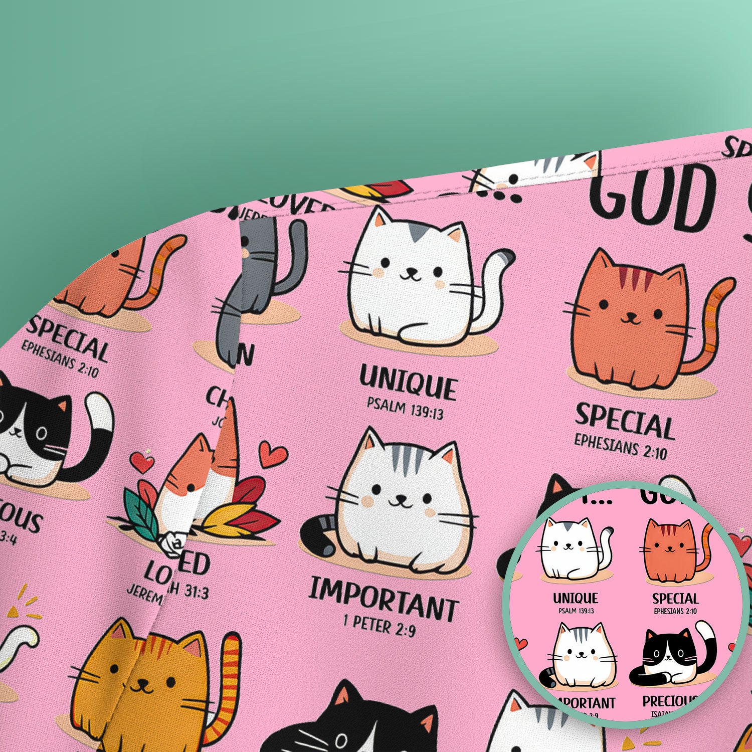 Cute Christian Cat God Says I Am Scrub Top, Comfortable Scrubs for Nurses