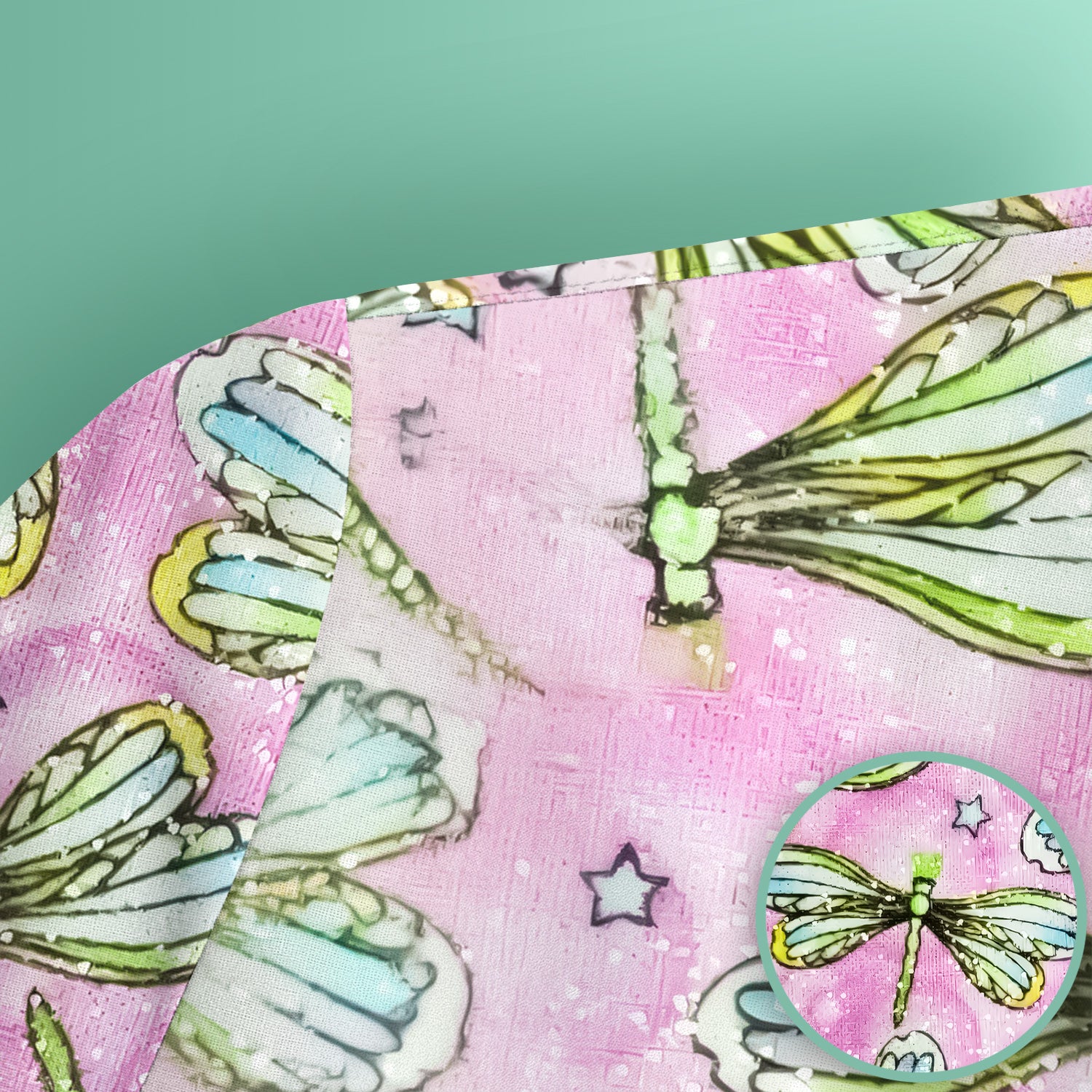 Dragonfly On Pink Starry Background Scrub Top, Comfortable Scrubs for Nurses