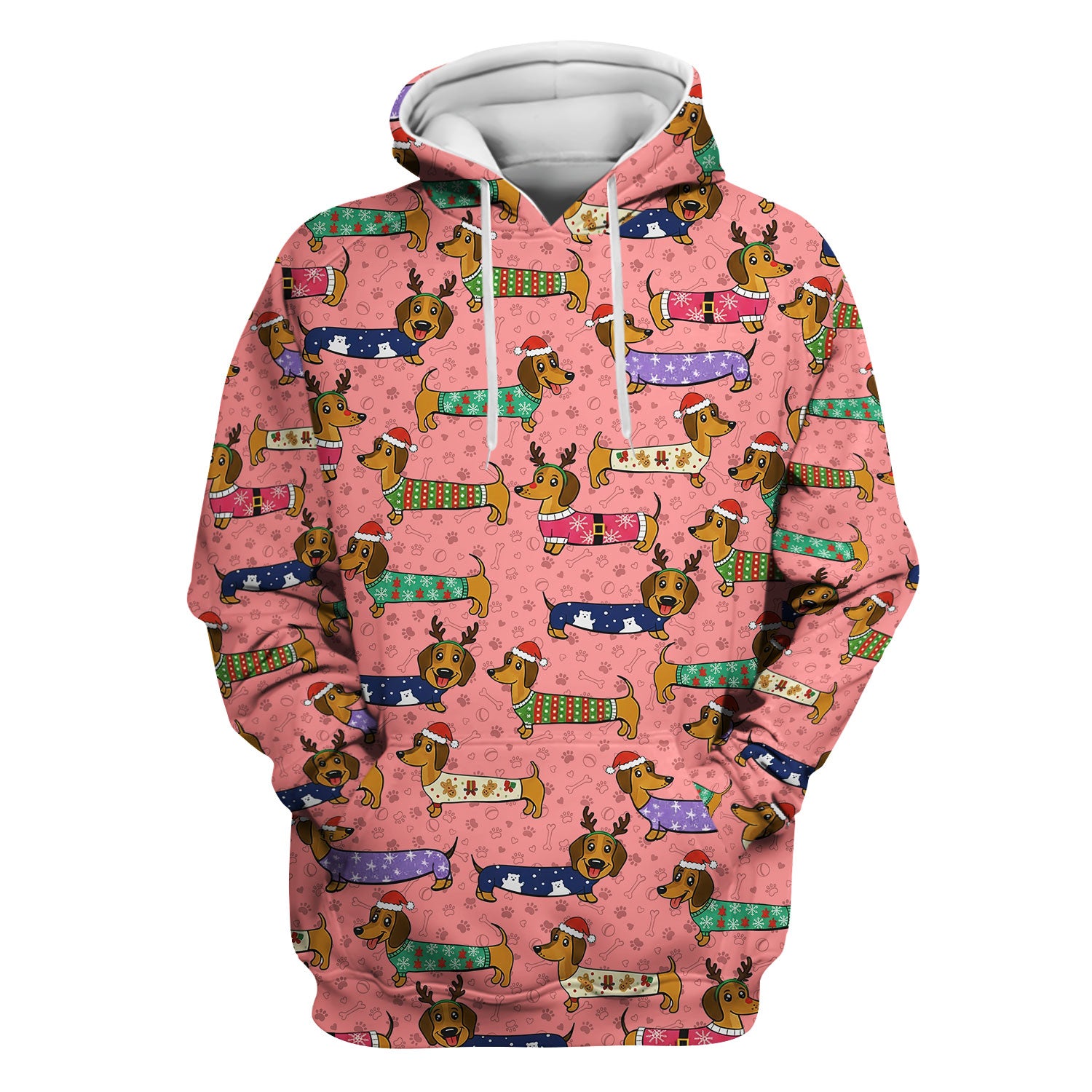 Christmas Dachshund Scrub Top for Women - Cute Dog Nursing Uniform with Pockets - Holiday Reindeer Wiener Dog Shirt - Funny Vet Tech Workwear
