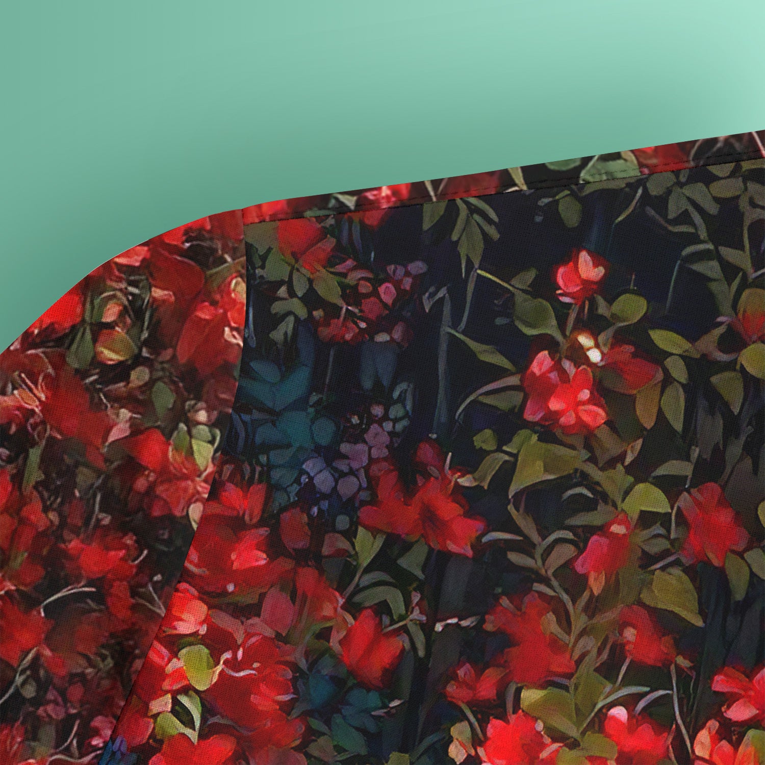Black Cat Sitting By Red Floral Garden Window Scrub Top, Comfortable Scrubs for Nurses