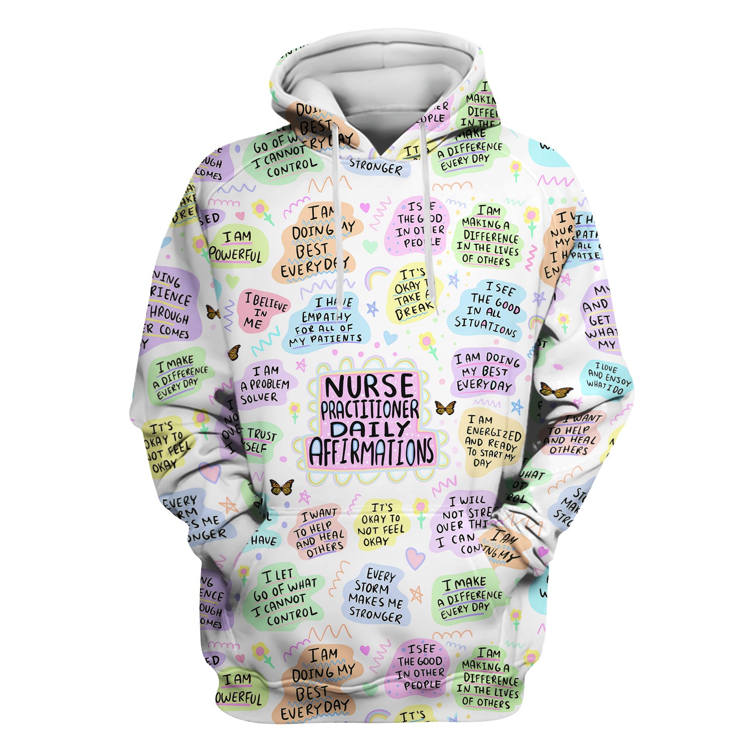 Personalized Nurse Practitioner Shirt - Daily Affirmations Pastel Design - Motivational Gift for RN LPN CNA Women