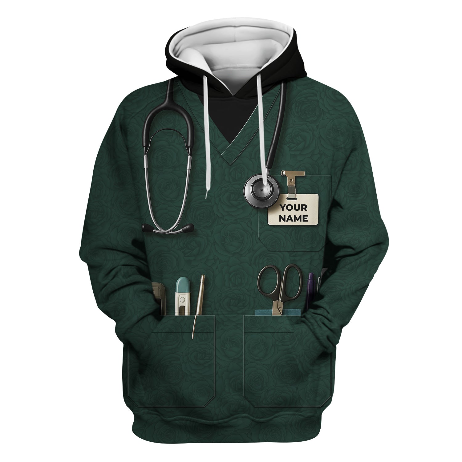 Personalized Nurse Utility Shirt with Tools - Custom Green Scrubs Gift for RN, CNA, LPN, Nursing Student - Funny Medical Uniform T-Shirt for Women and Men